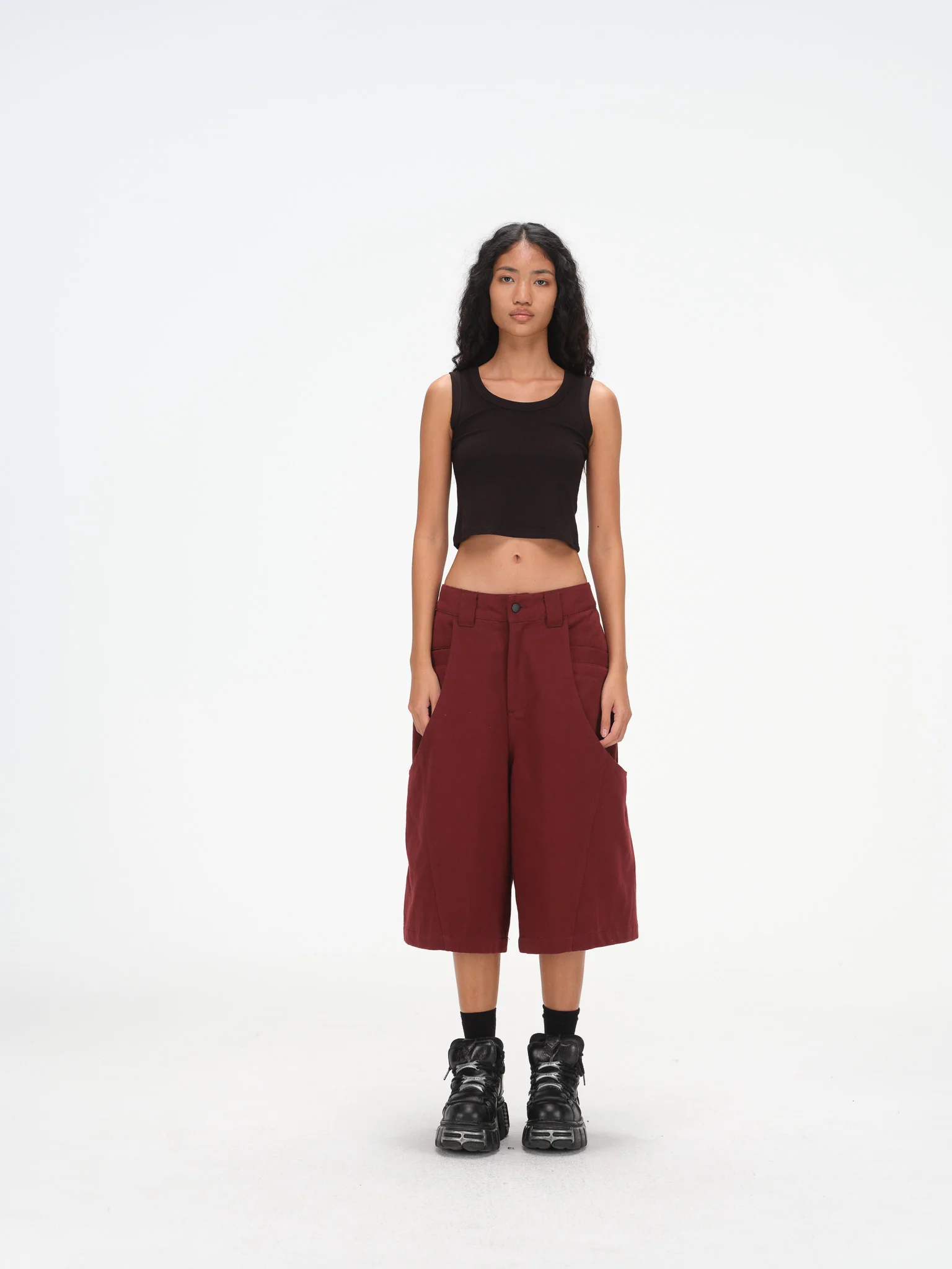 Oversized Pocket Shorts - Oxblood - Image 4