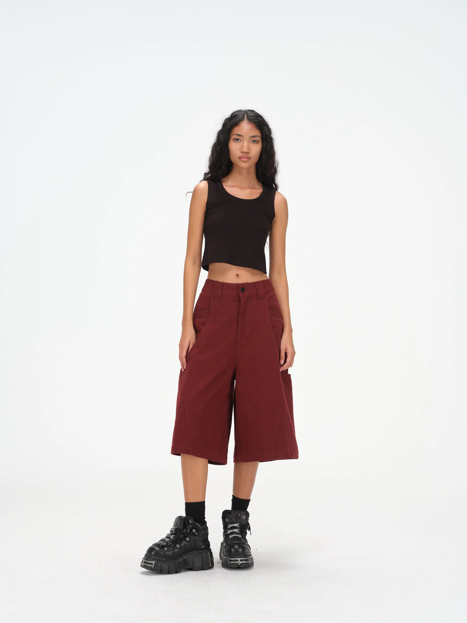 Oversized Pocket Shorts - Oxblood - Image 9