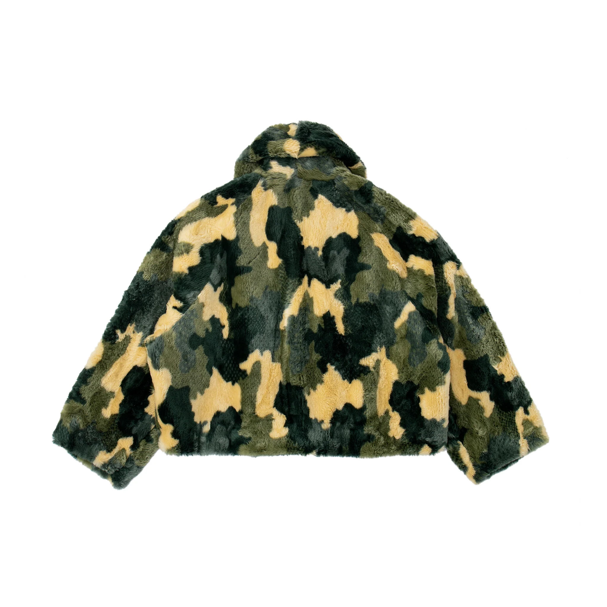 Plush Pop Cropped Faux Fur - Forest Camo - Image 14