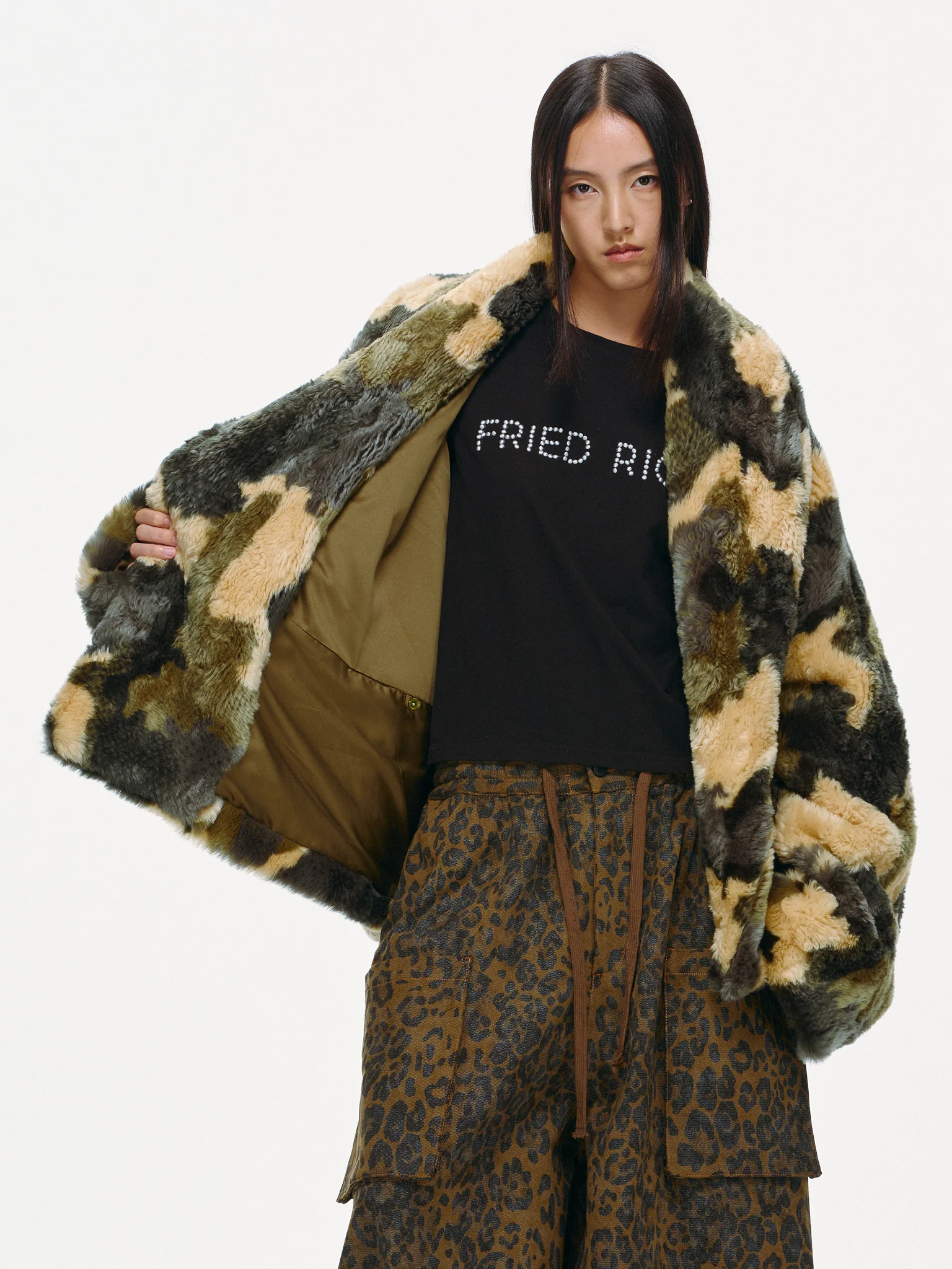 Plush Pop Cropped Faux Fur - Forest Camo - Image 20