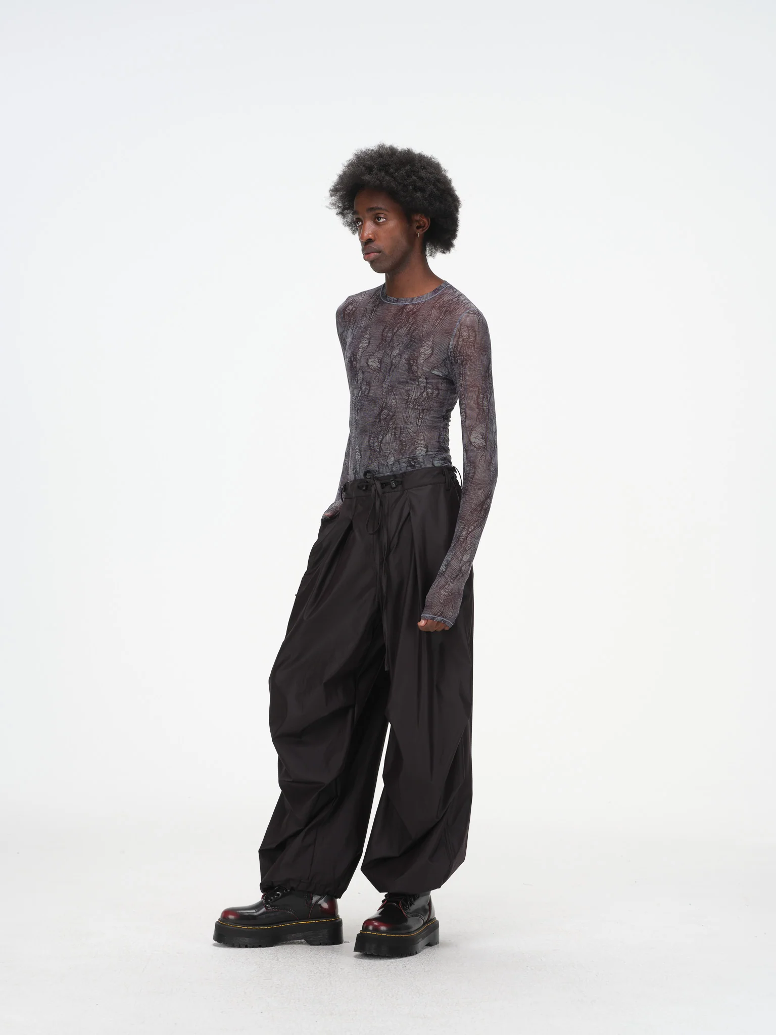 Printed Mesh Long Sleeve Top - Image 7