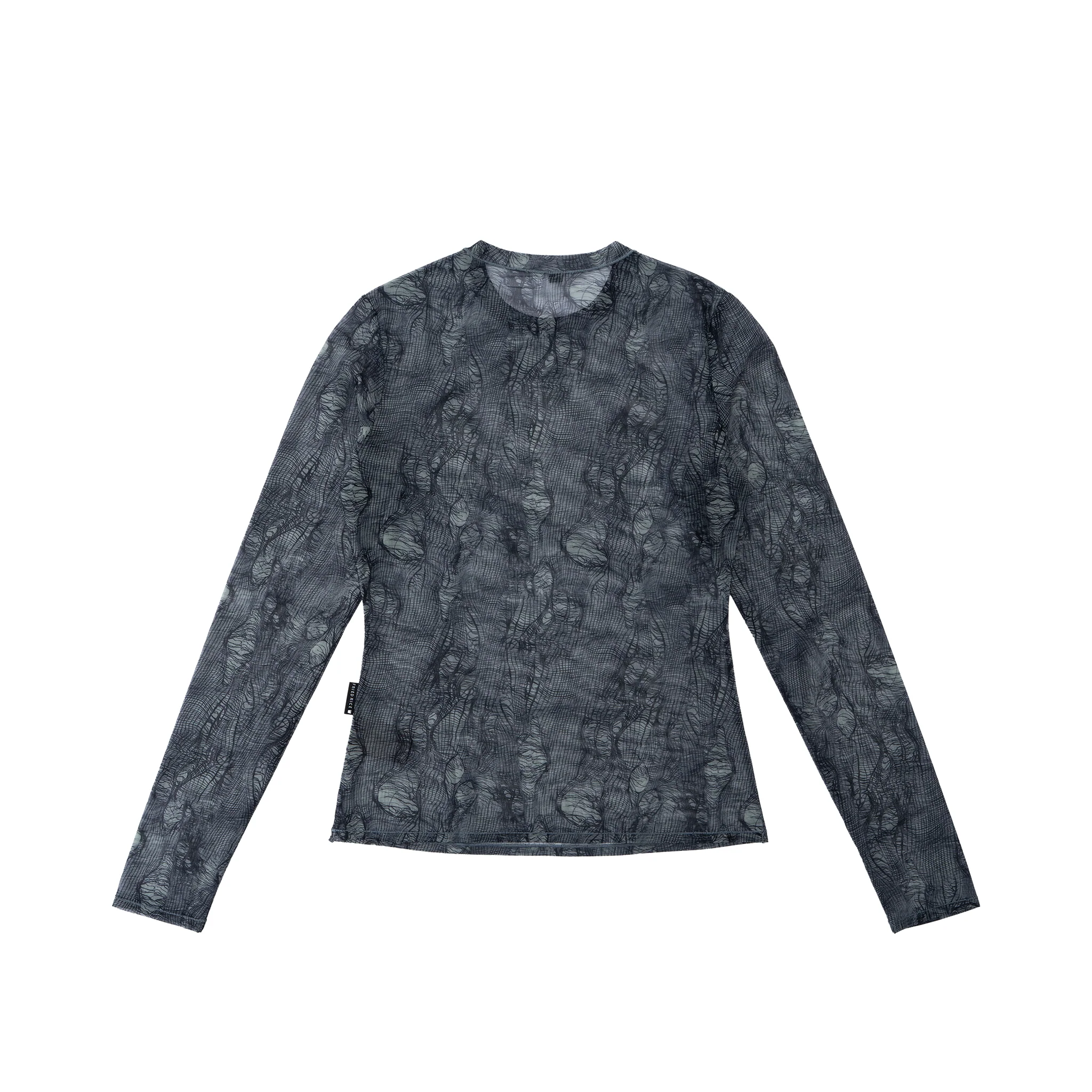 Printed Mesh Long Sleeve Top - Image 9