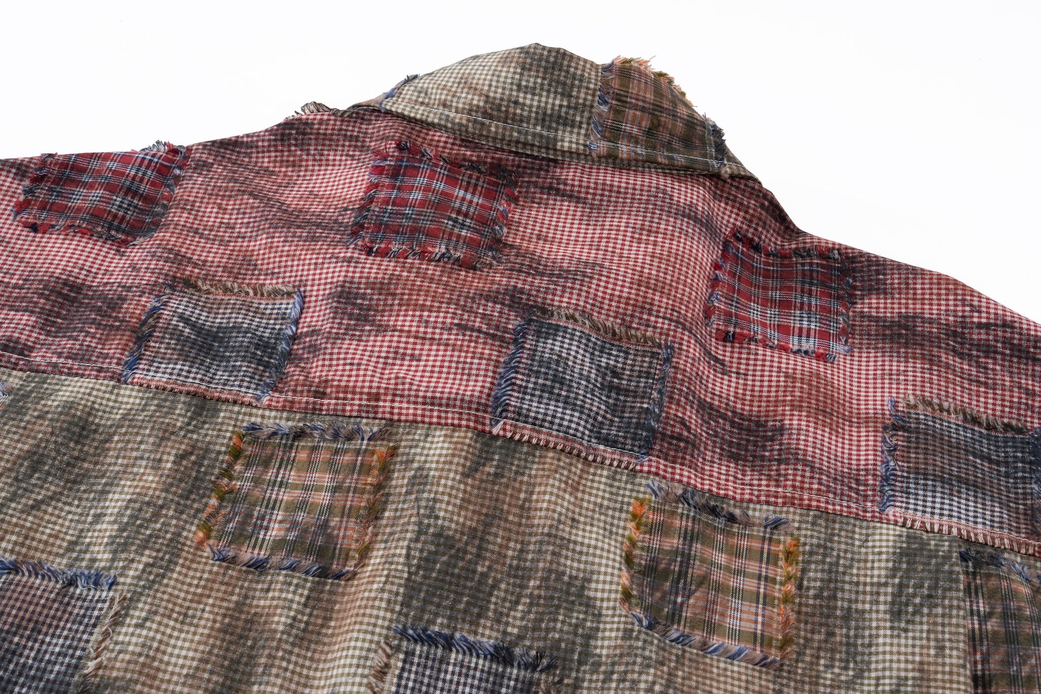 Remix Patchwork Check Shirt - Lightweight, Contrasting Plaid - Image 15