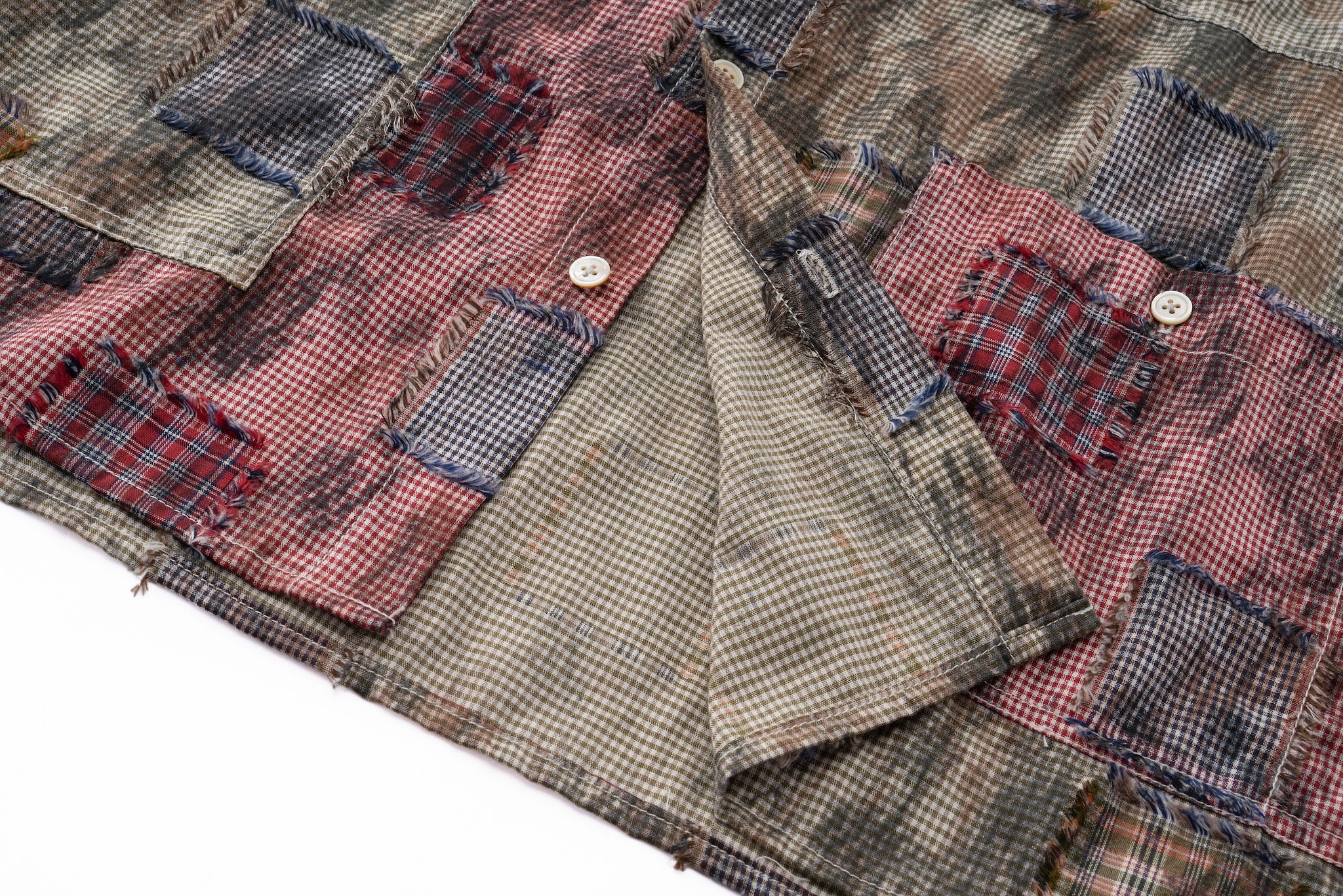 Remix Patchwork Check Shirt - Lightweight, Contrasting Plaid - Image 16