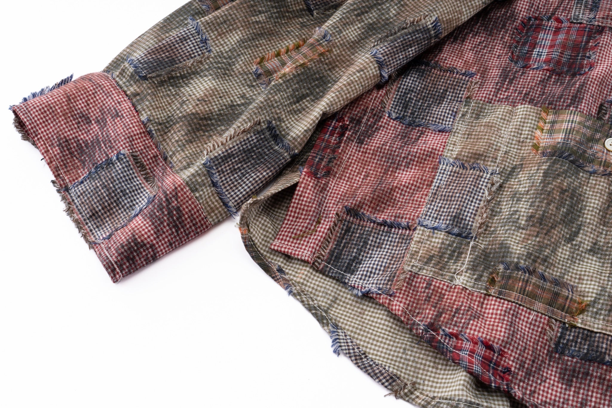 Remix Patchwork Check Shirt - Lightweight, Contrasting Plaid - Image 17