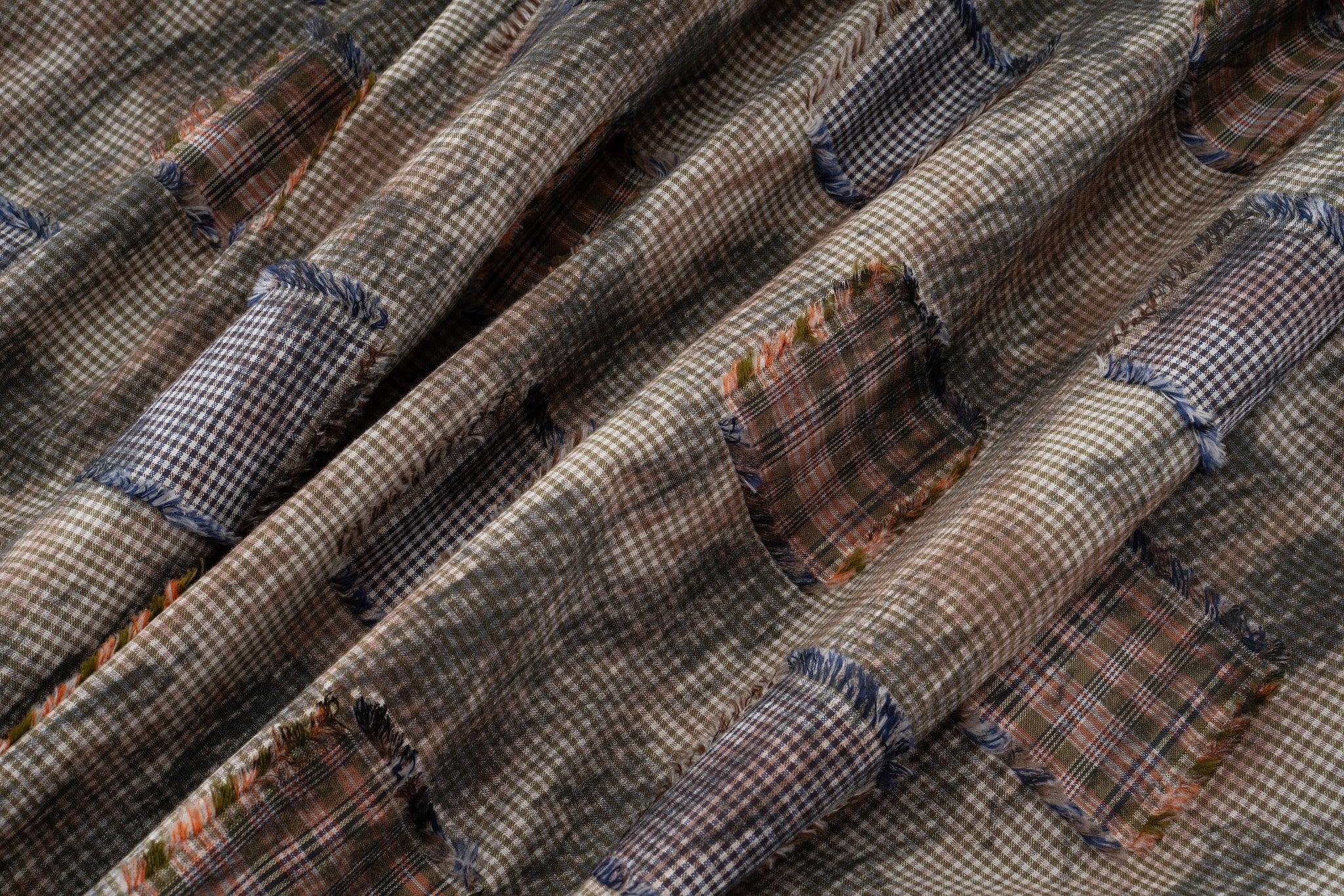 Remix Patchwork Check Shirt - Lightweight, Contrasting Plaid - Image 2