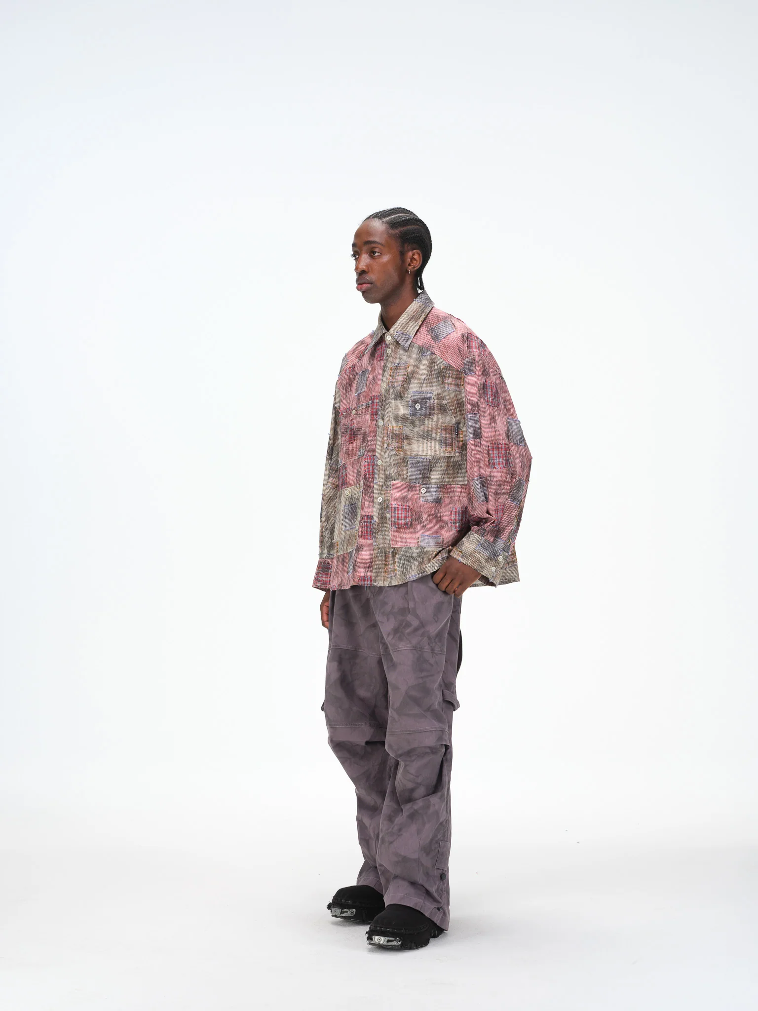 Remix Patchwork Check Shirt - Lightweight, Contrasting Plaid - Image 5