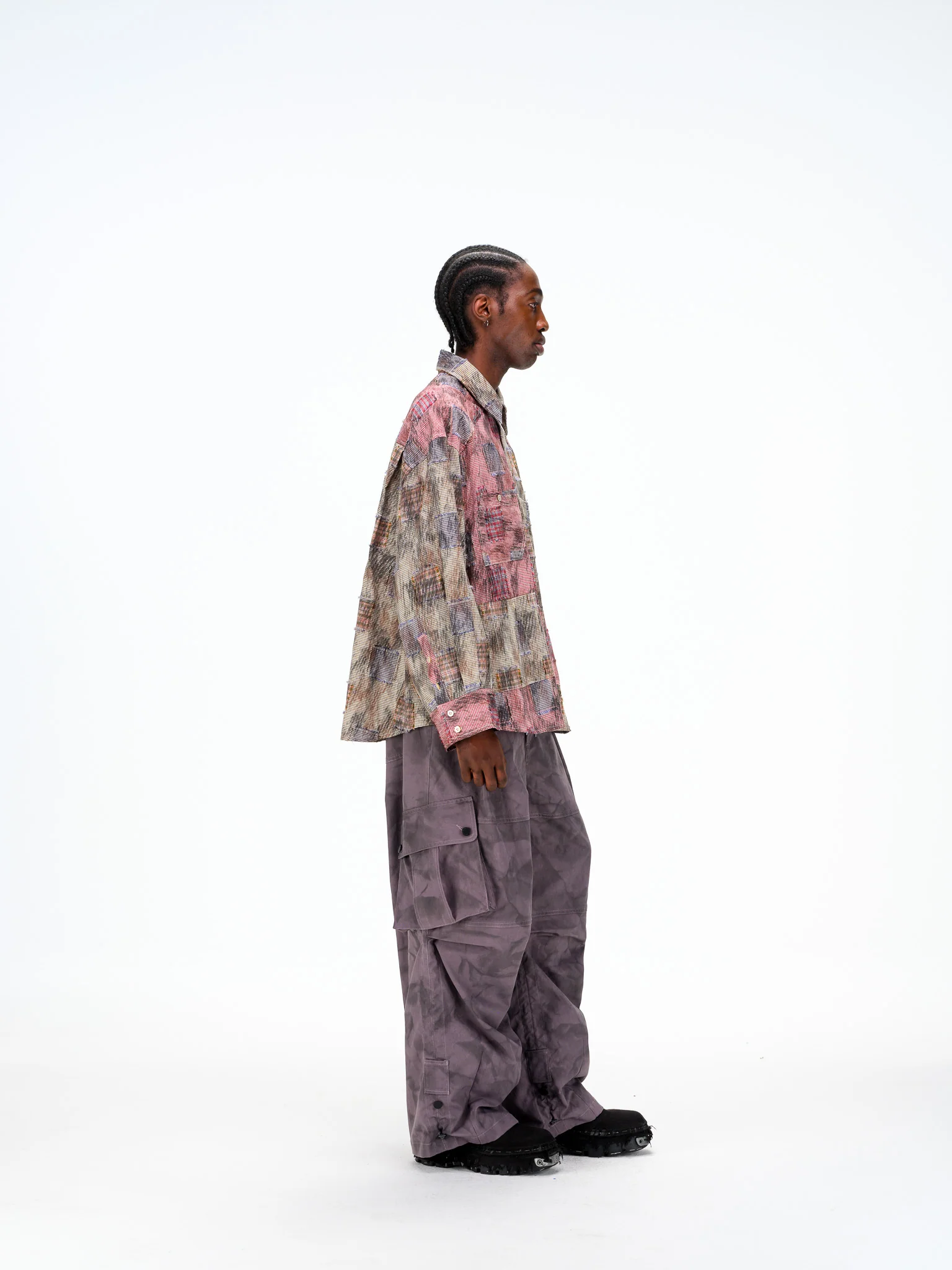Remix Patchwork Check Shirt - Lightweight, Contrasting Plaid - Image 6