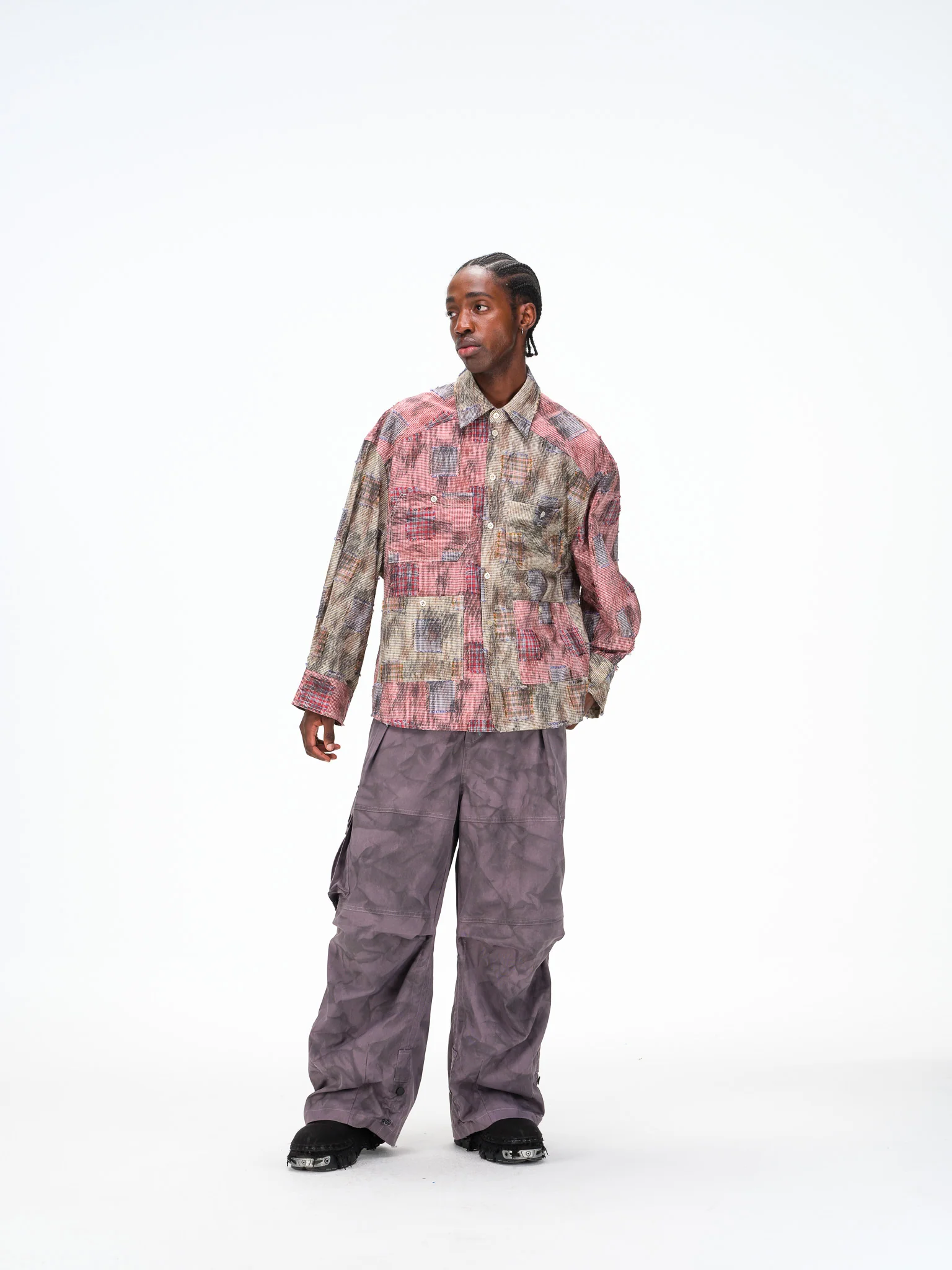 Remix Patchwork Check Shirt - Lightweight, Contrasting Plaid - Image 8