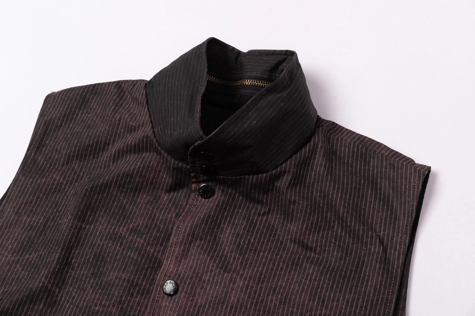 Reversible Utility Vest - Dark Brown x Stripe (FINAL SALE) - Image 15