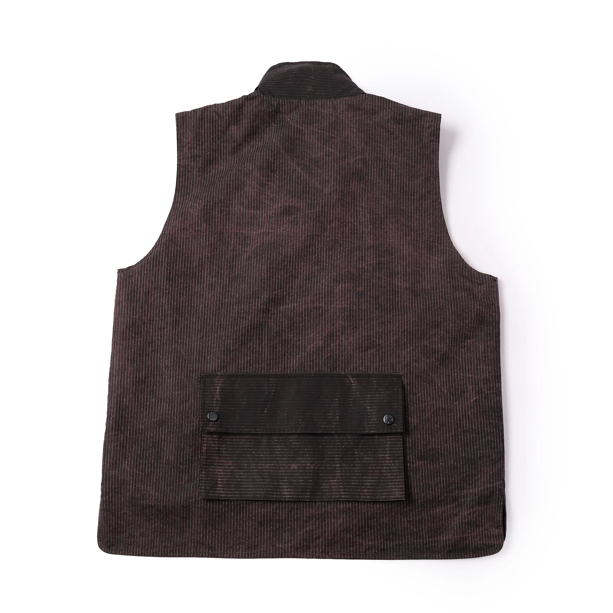 Reversible Utility Vest - Dark Brown x Stripe (FINAL SALE) - Image 3