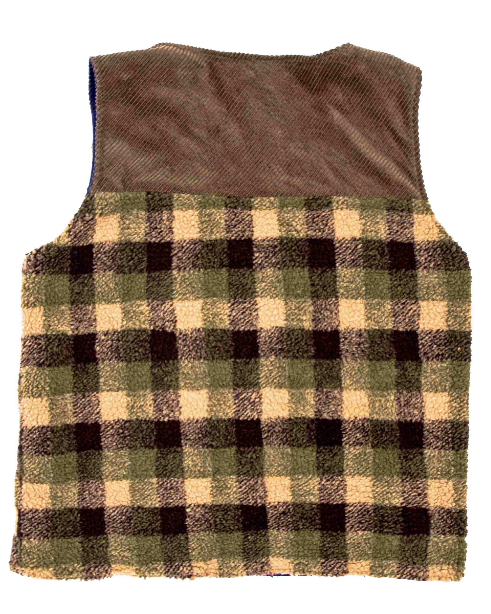 Green/Blue Plaid Reversible Vest - - Image 3