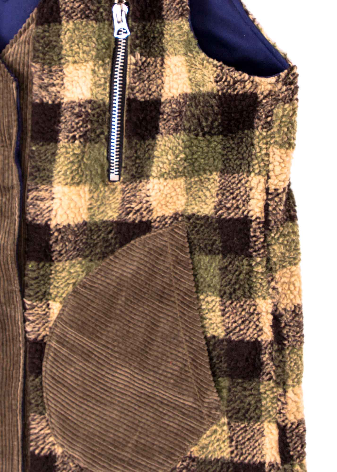 Green/Blue Plaid Reversible Vest - - Image 4