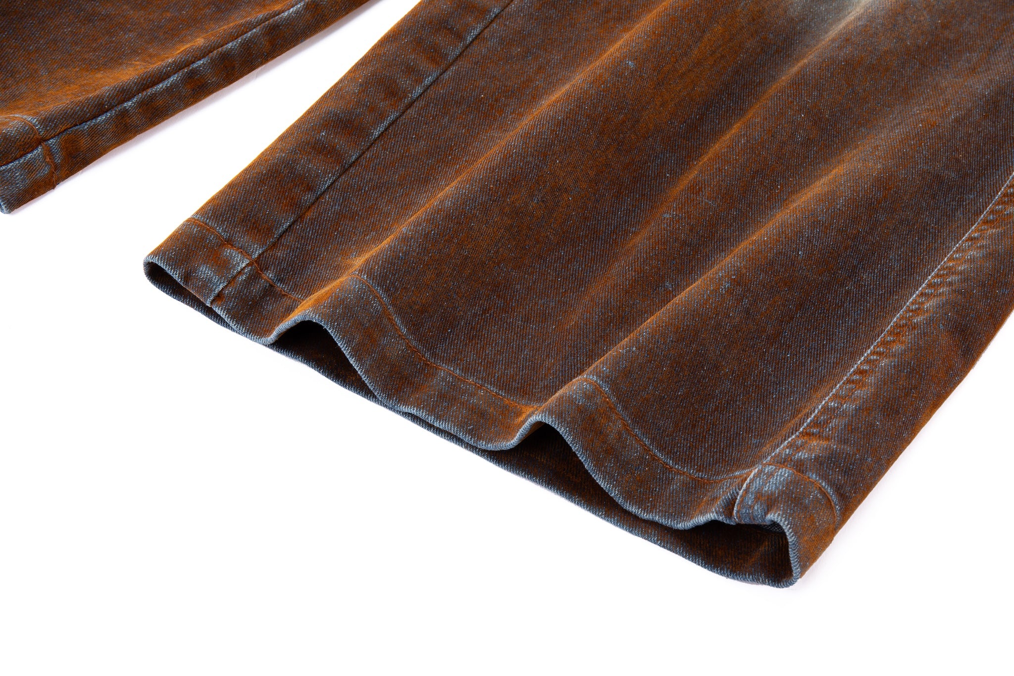 Rust Oil Slick Iridescent Wide Leg Denim Pants with Sash Belt - Image 14