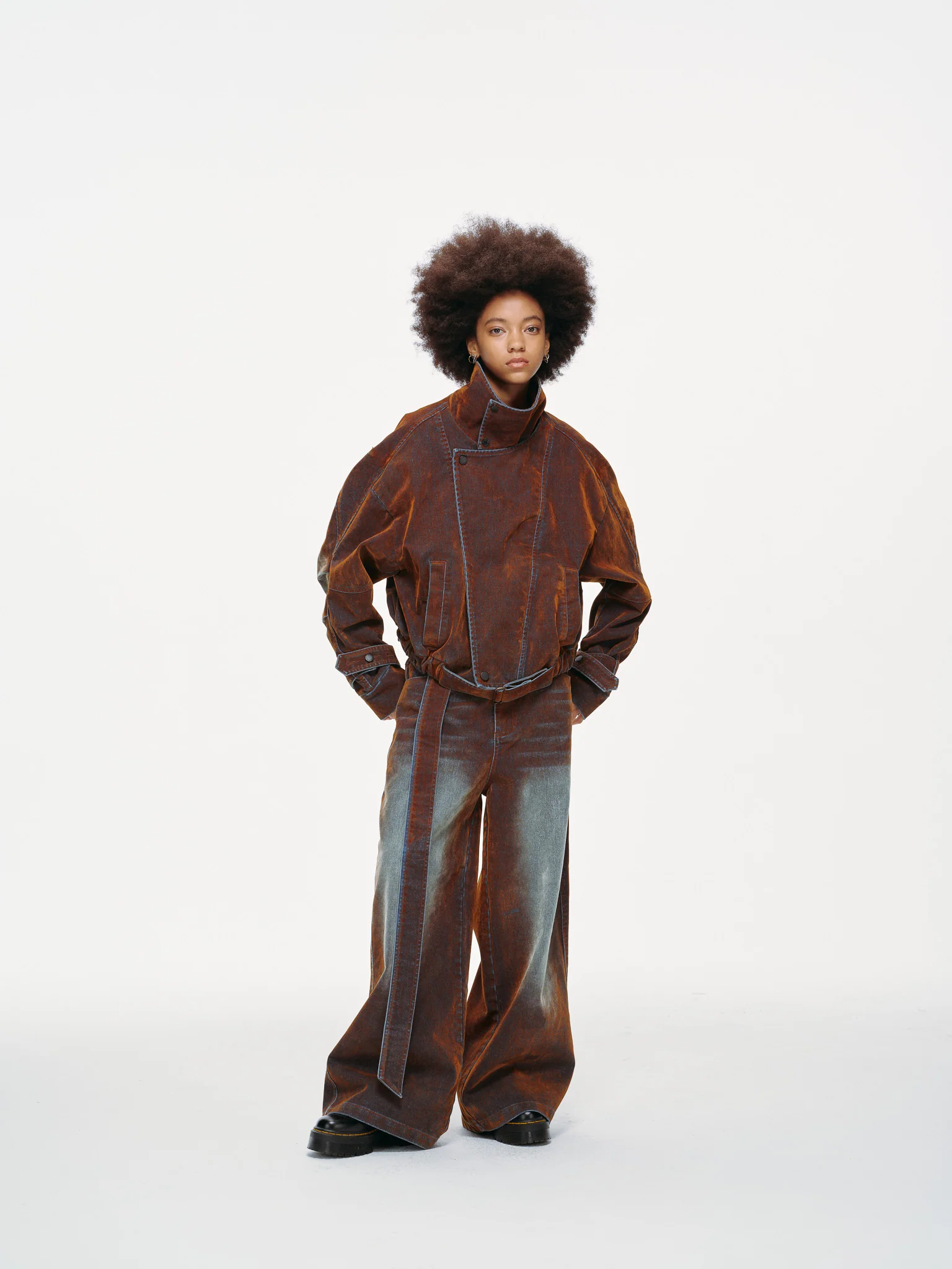 Rust Iridescent Denim Jacket - Image 11