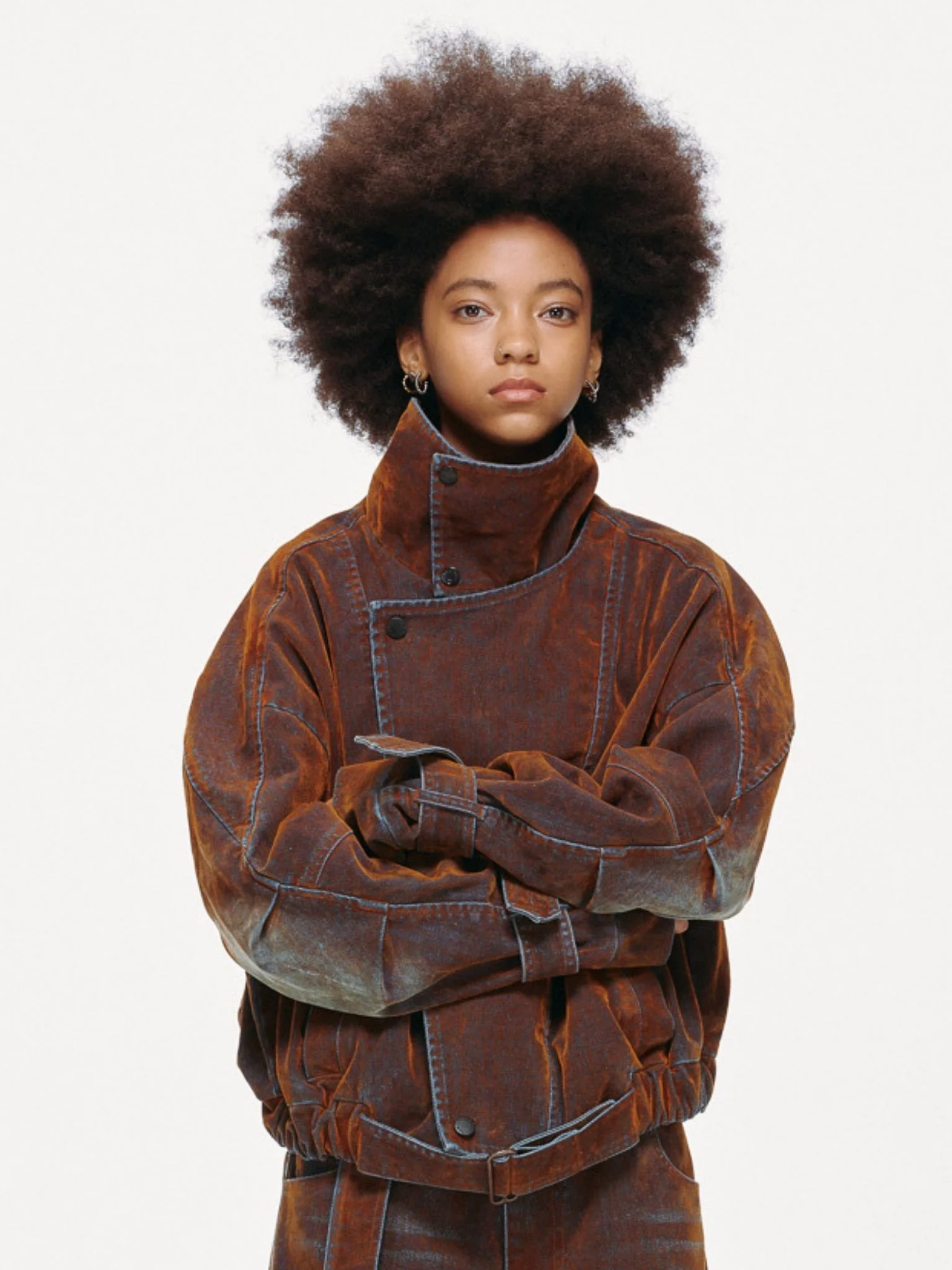Rust Iridescent Denim Jacket - Image 12