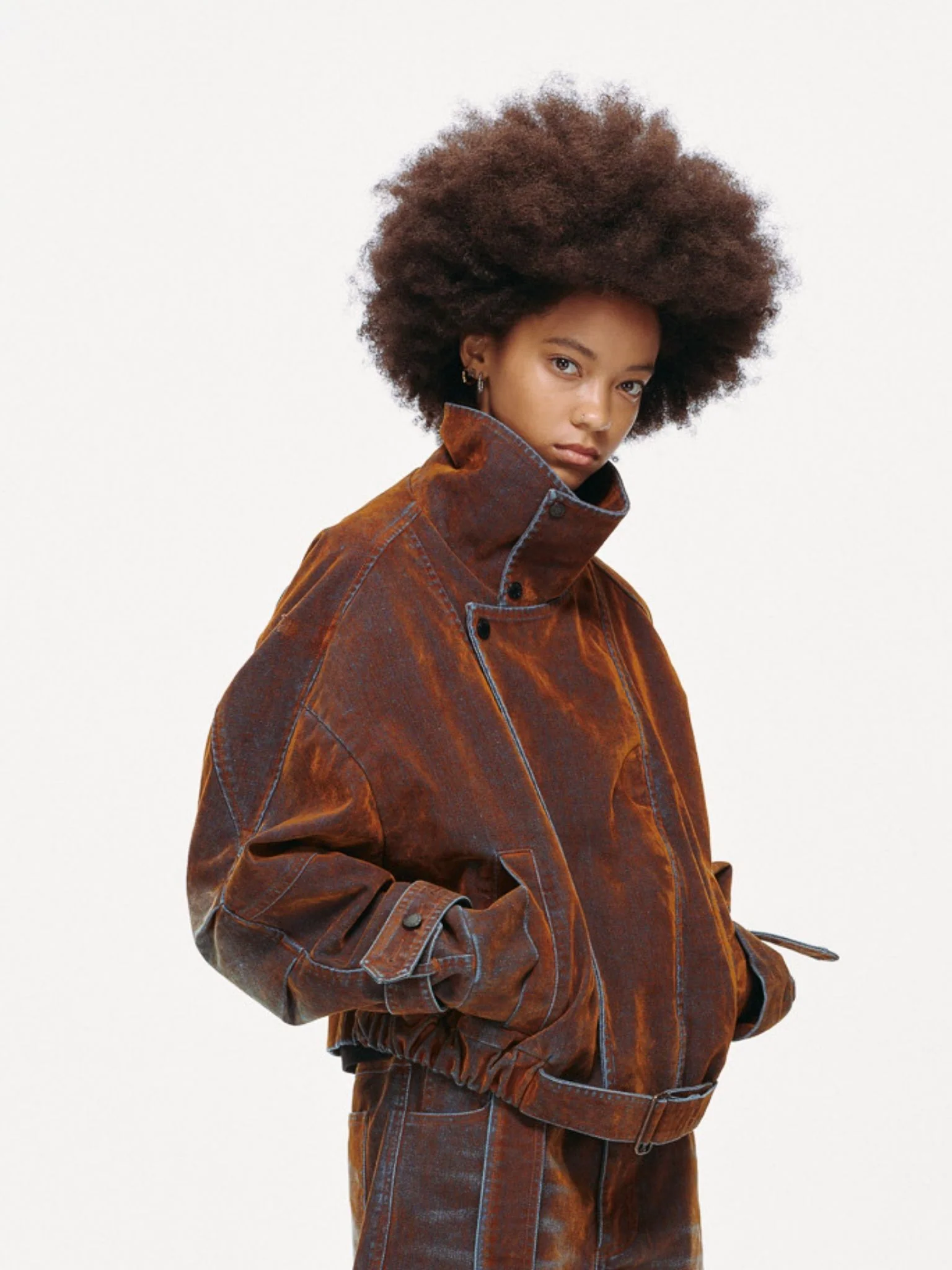 Rust Iridescent Denim Jacket - Image 13