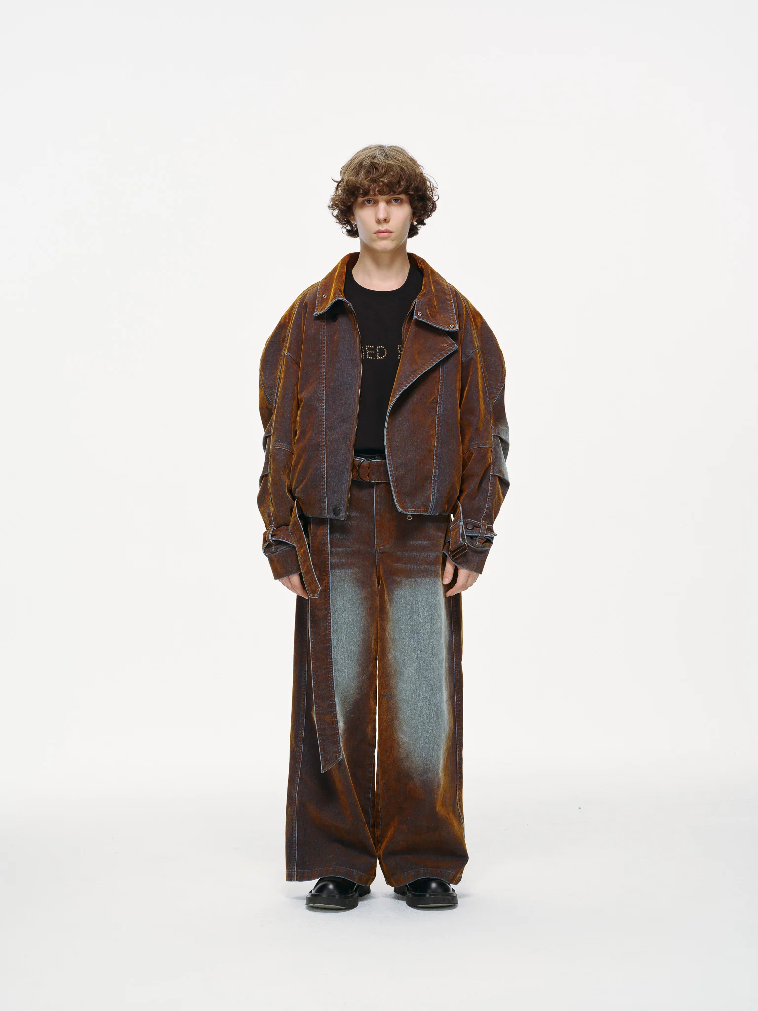 Rust Iridescent Denim Jacket - Image 3