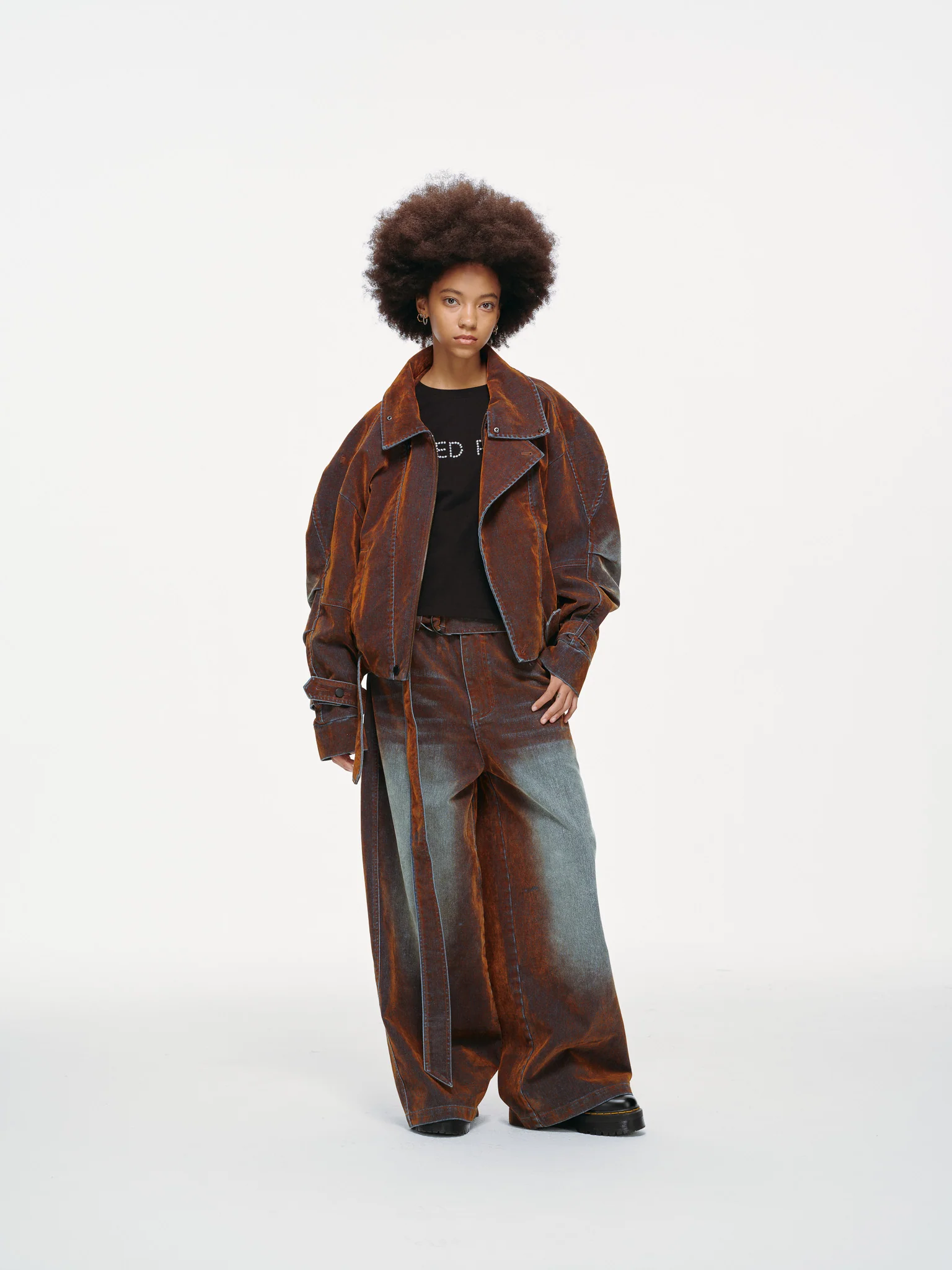 Rust Iridescent Denim Jacket - Image 4