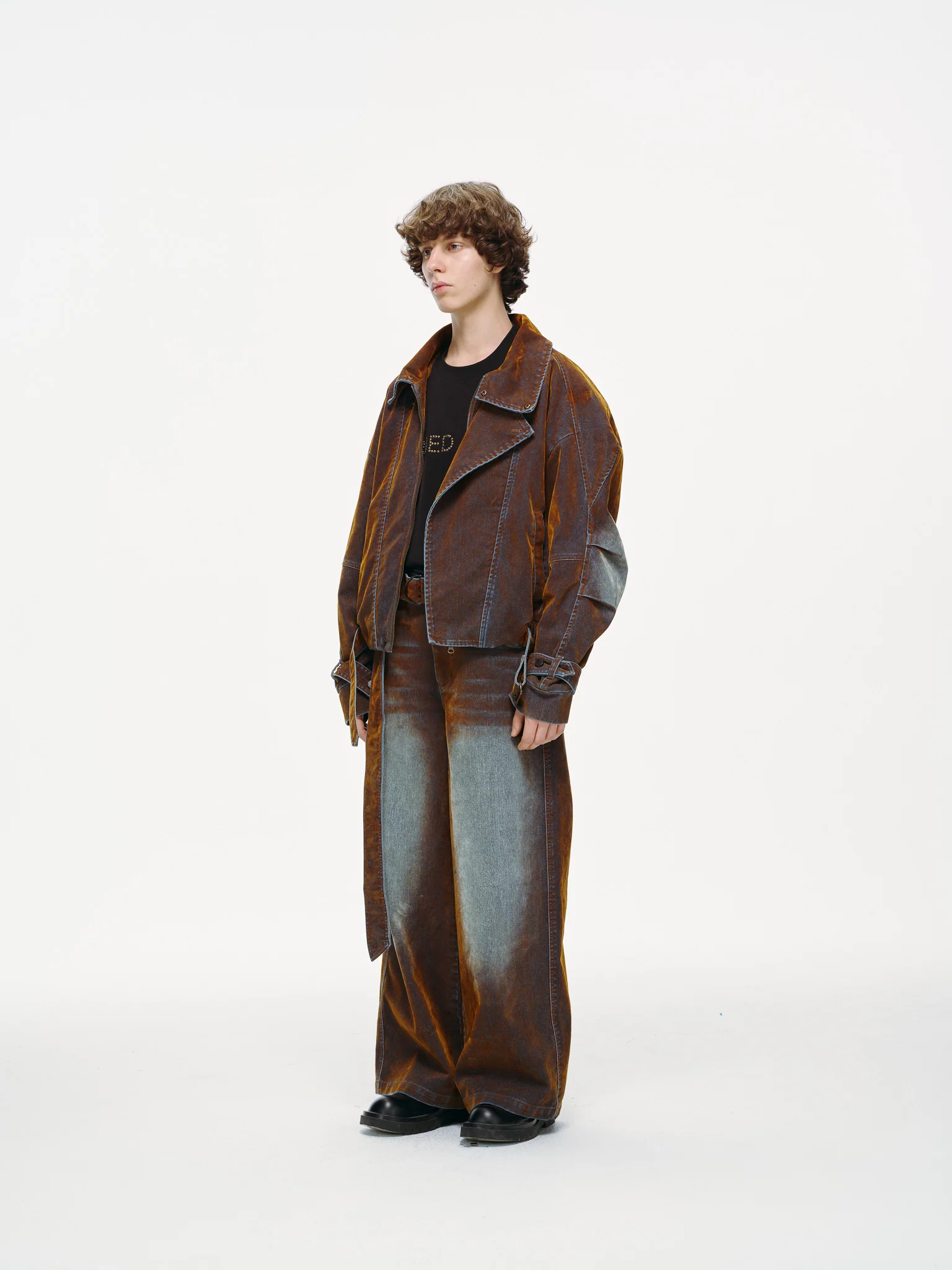 Rust Iridescent Denim Jacket - Image 5