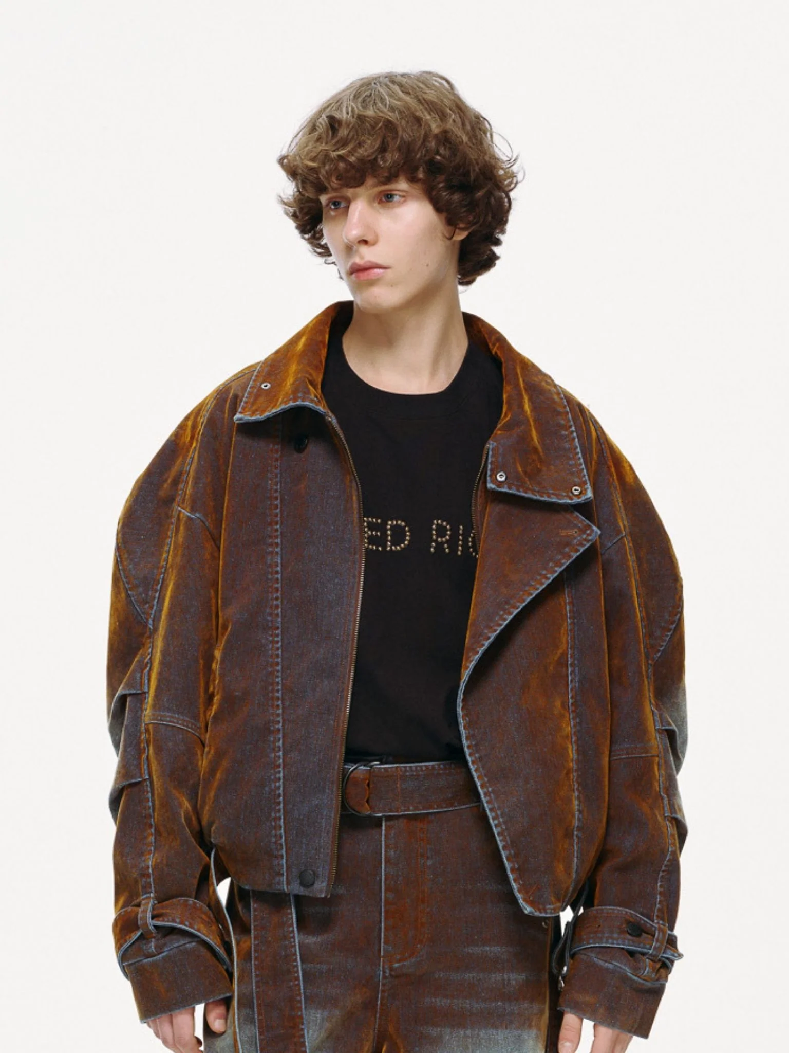 Rust Iridescent Denim Jacket - Image 6