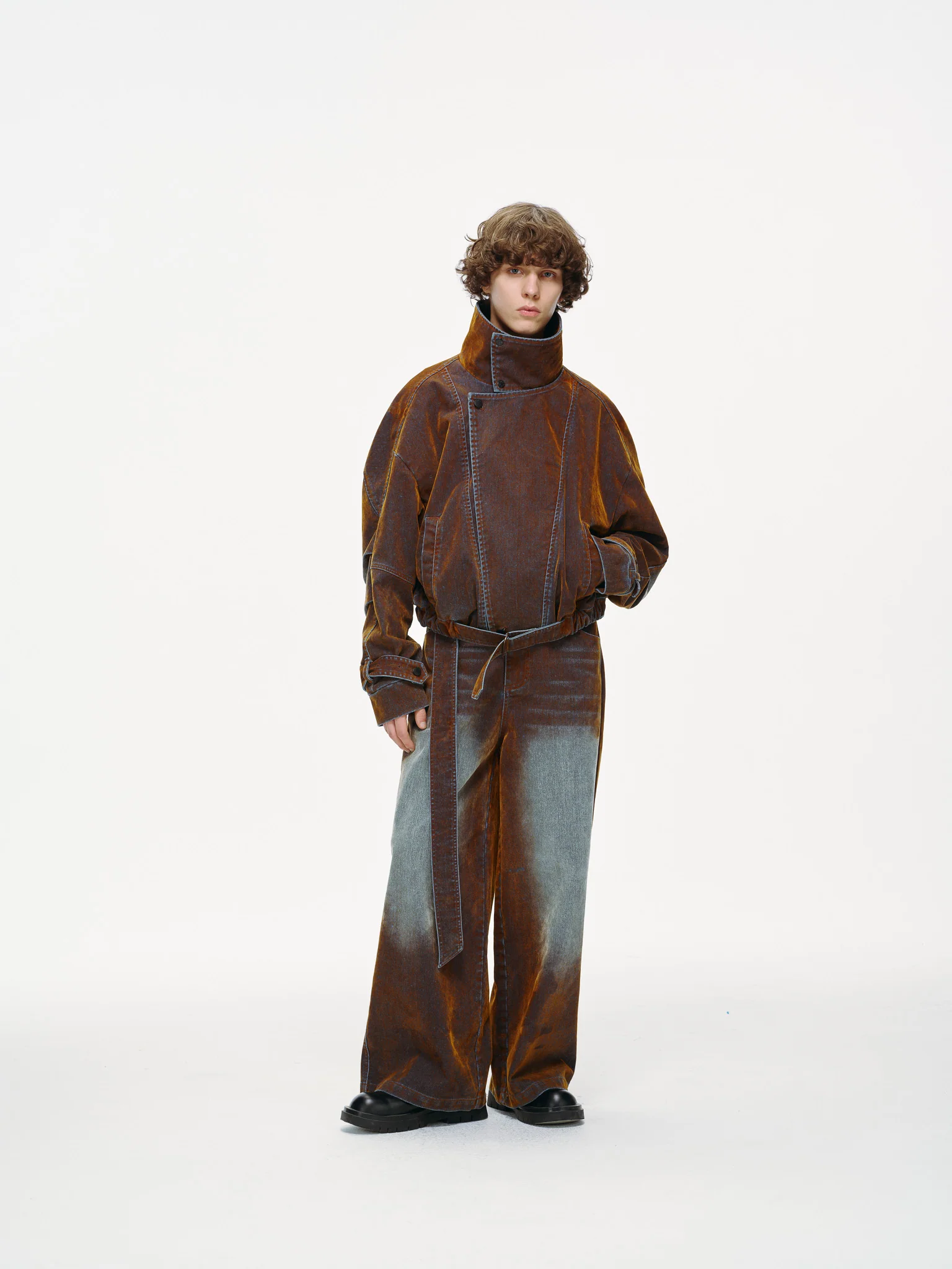 Rust Iridescent Denim Jacket - Image 7