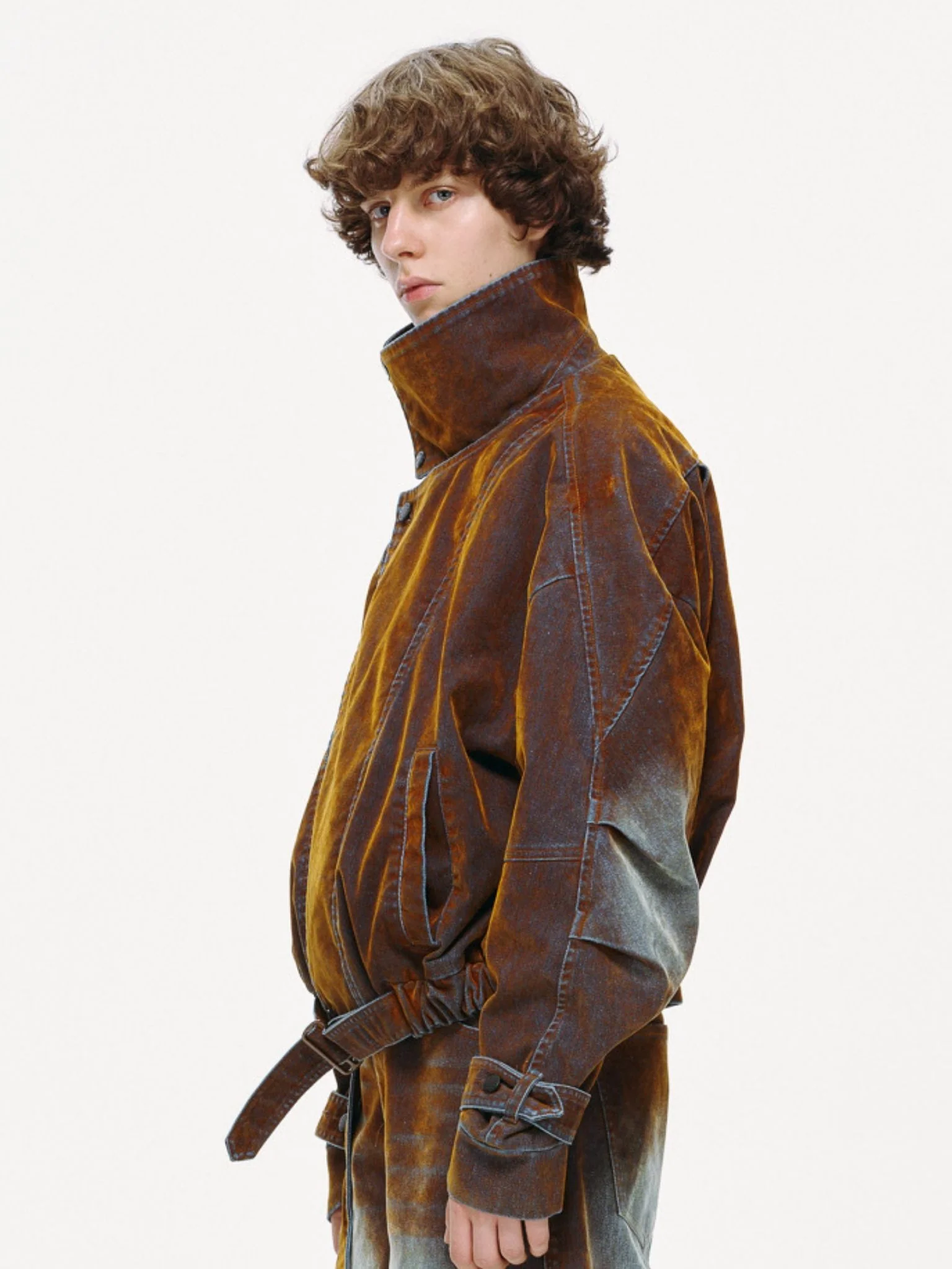 Rust Iridescent Denim Jacket - Image 9