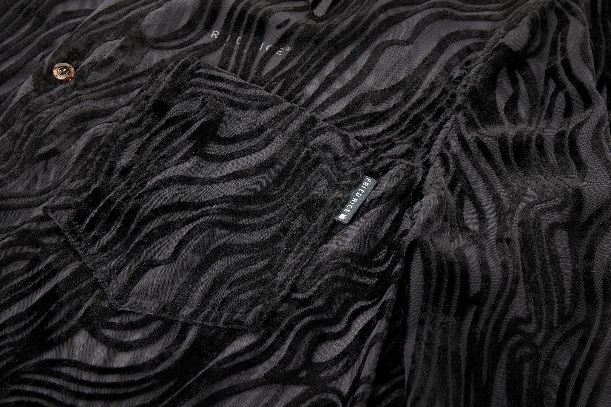 Sheer Wavy Button-Up Shirt - Midnight - Image 11
