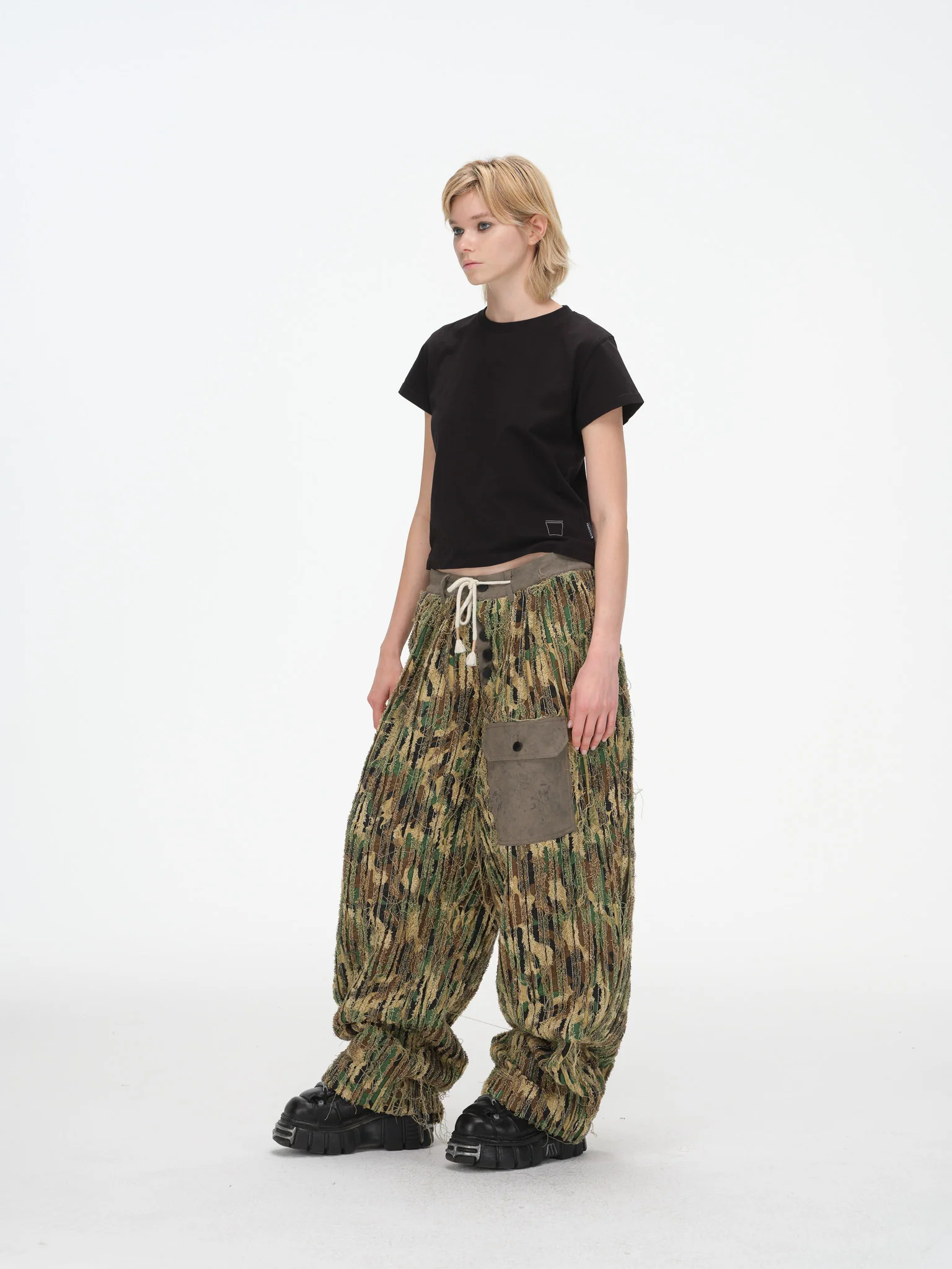 Shredded Wide Leg Pants - Deconstructed Camo - Image 10
