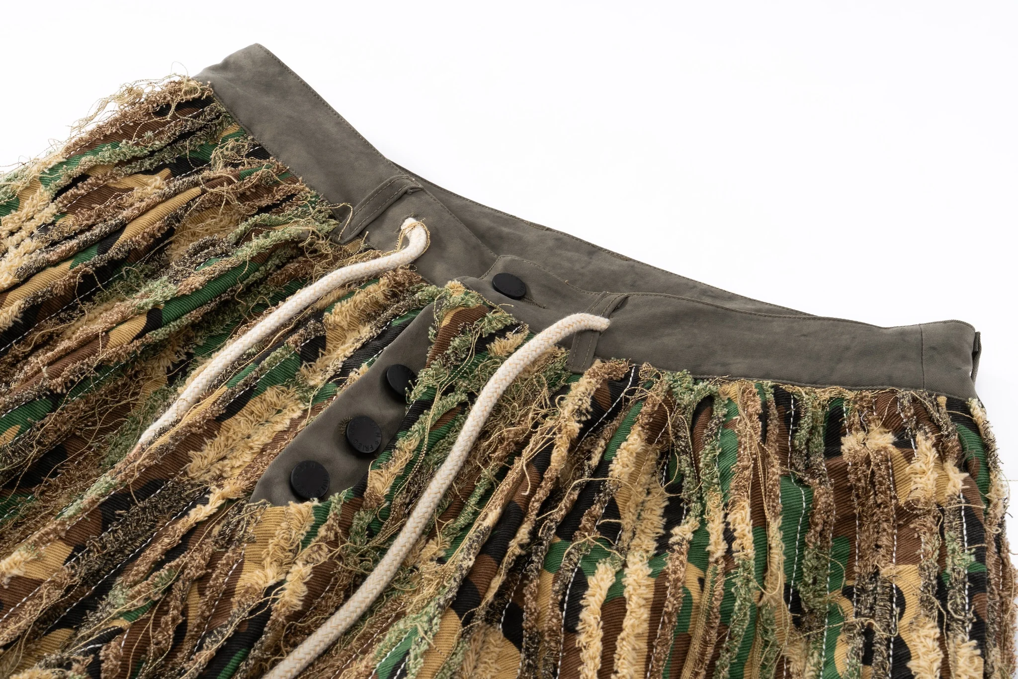 Shredded Wide Leg Pants - Deconstructed Camo - Image 15