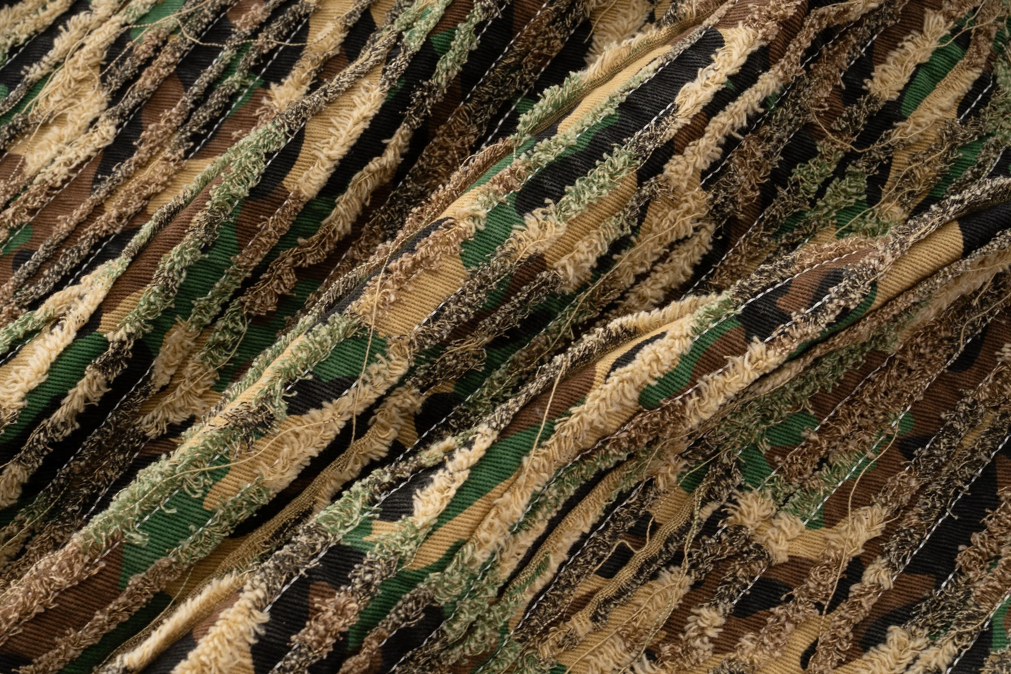 Shredded Wide Leg Pants - Deconstructed Camo - Image 2