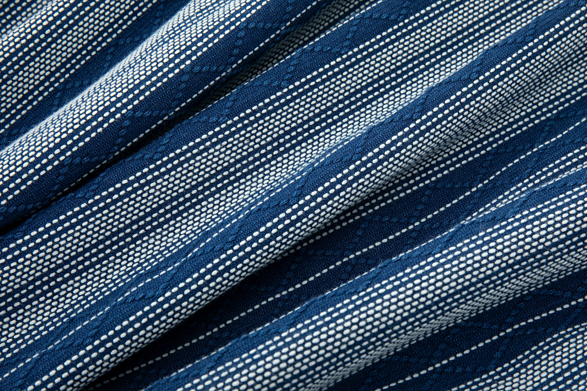 Striped Patch Workman Shirt – Indigo Contrasting Patterns - Image 2
