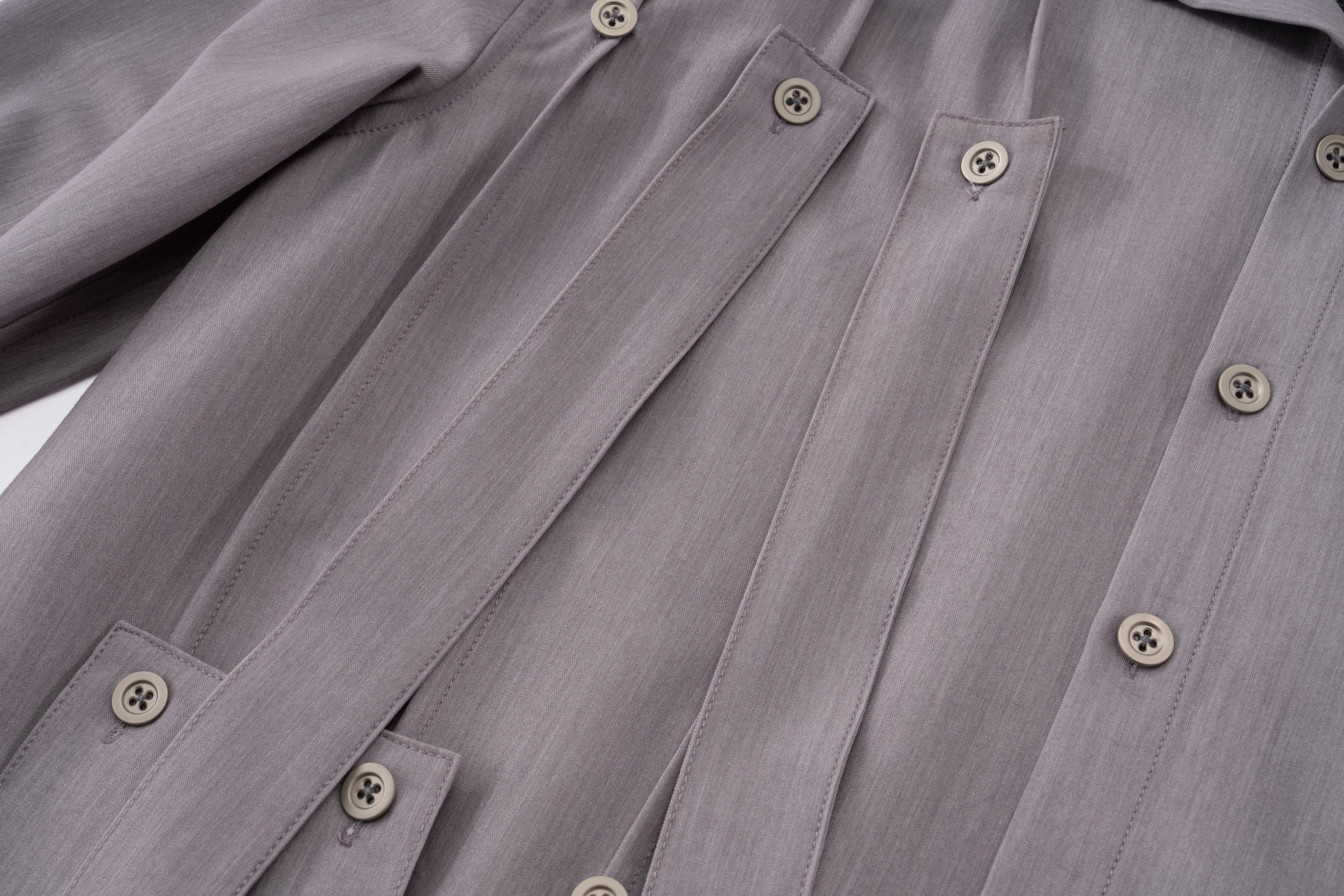Styleable Strap Long Sleeve Button Up - Lavender Grey - Image 22