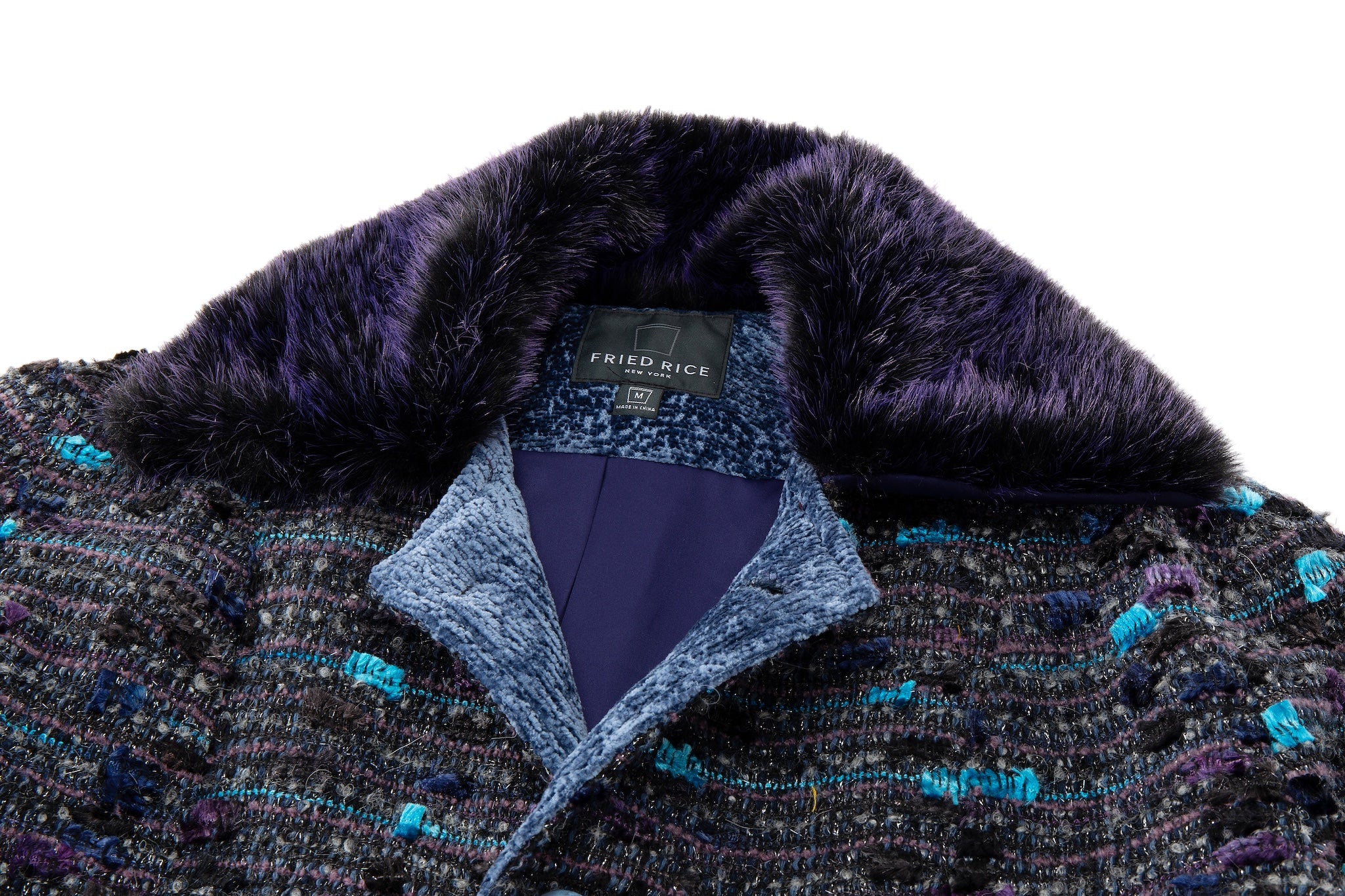Ultraviolet Tweed Long Coat - Image 20