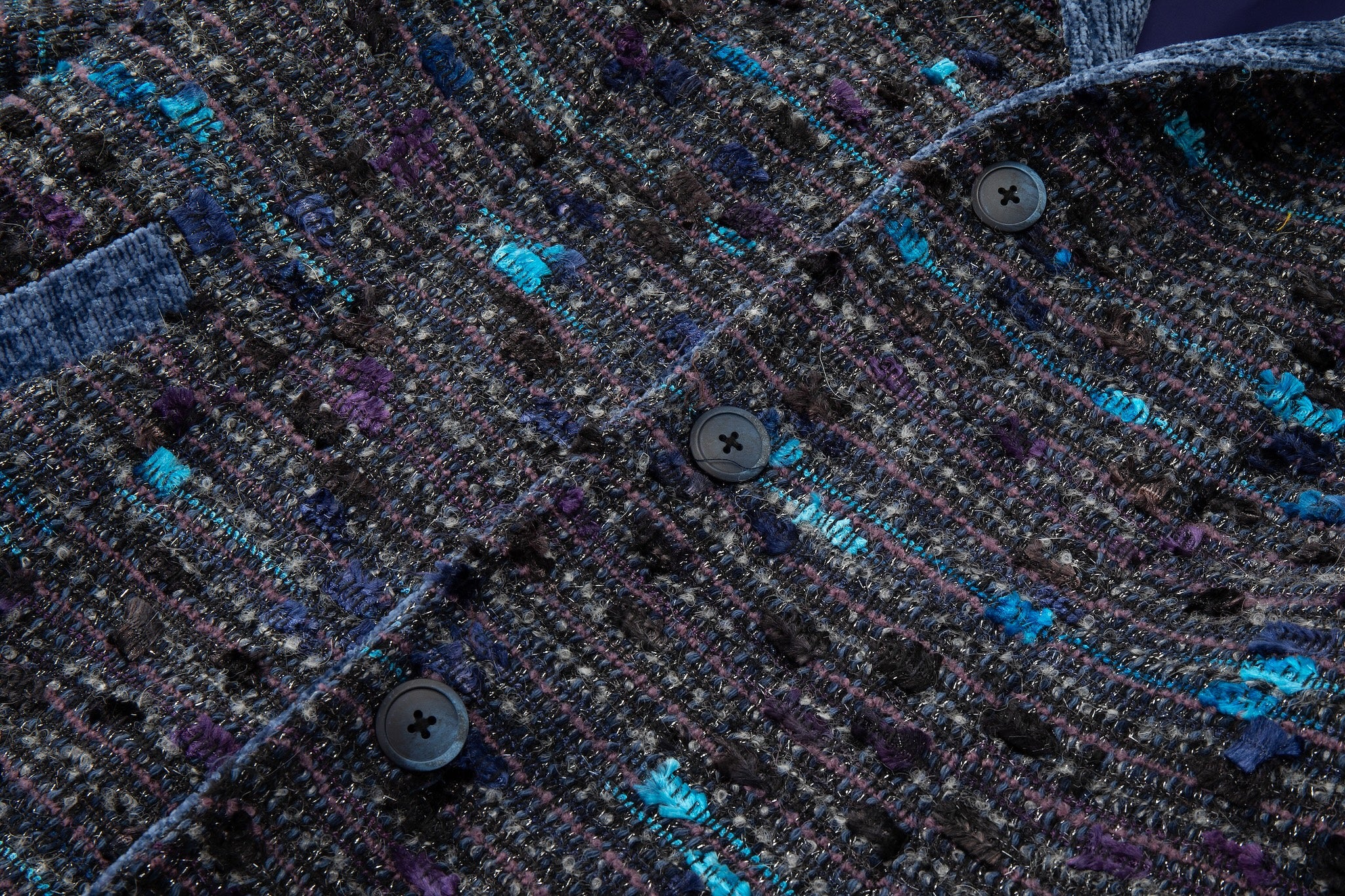 Ultraviolet Tweed Long Coat - Image 21
