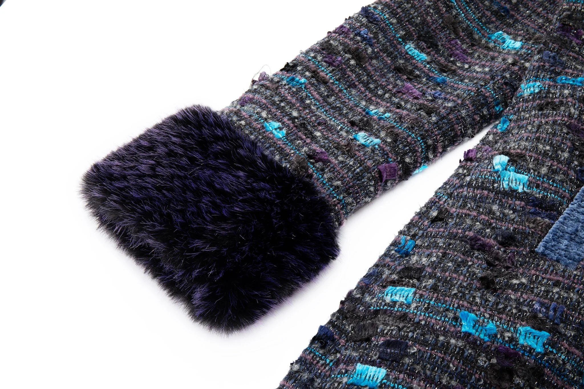 Ultraviolet Tweed Long Coat - Image 22