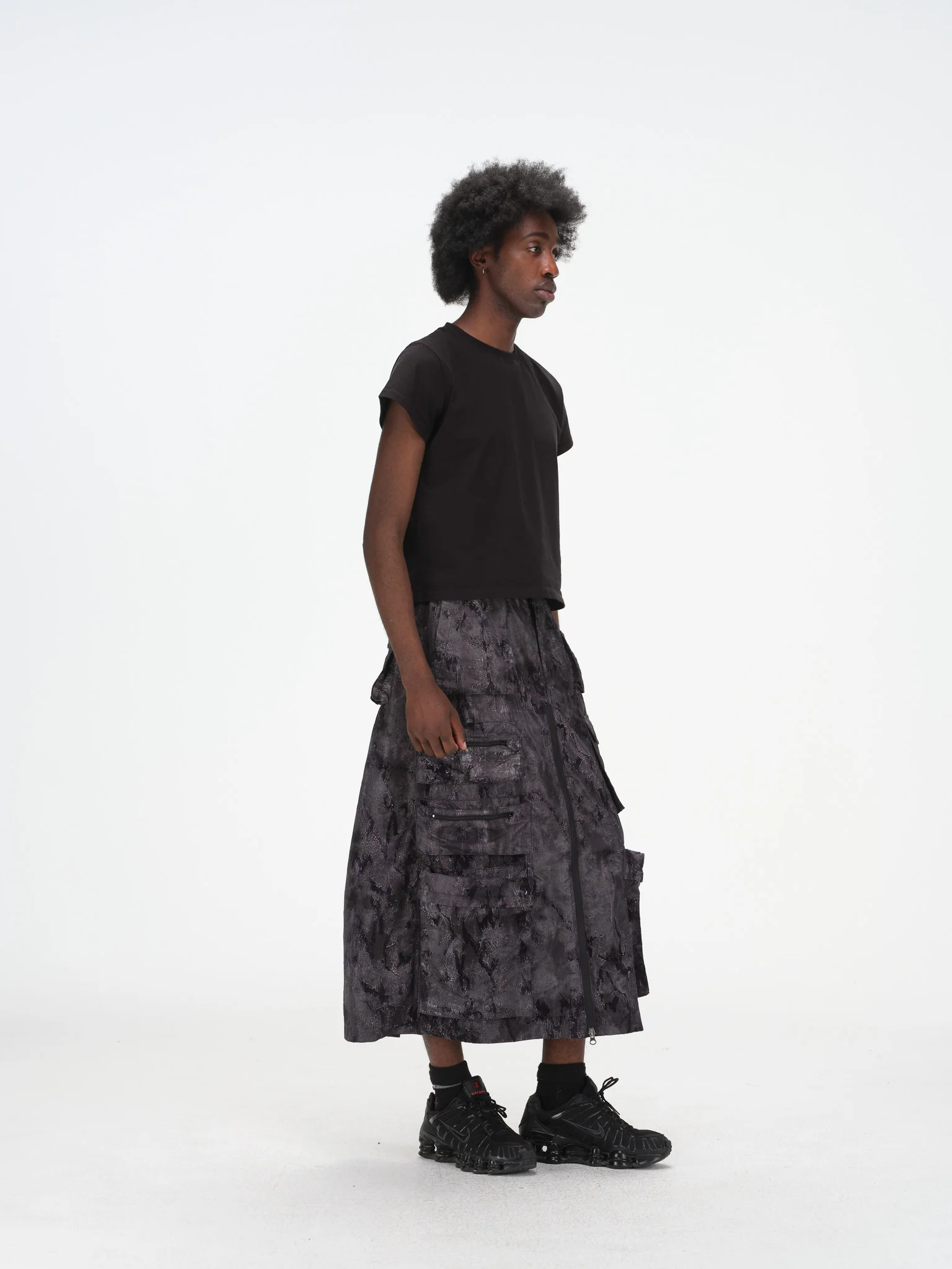 Sumi Zip Split Cargo Skirt - Blue Black - Image 10