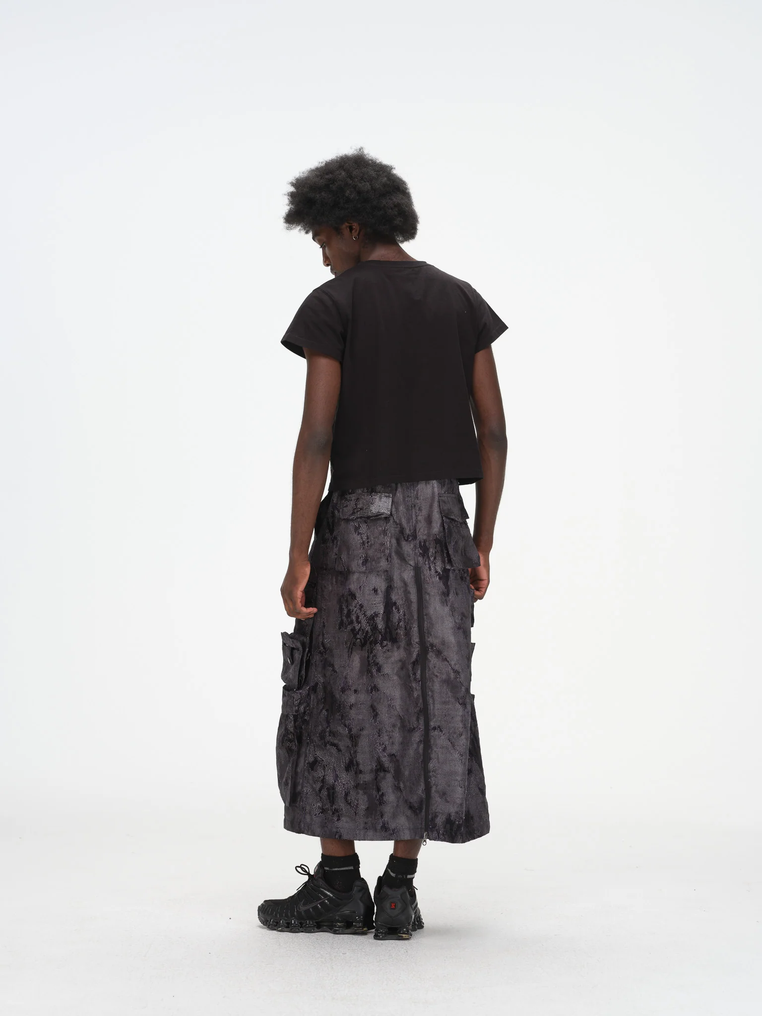 Sumi Zip Split Cargo Skirt - Blue Black - Image 11