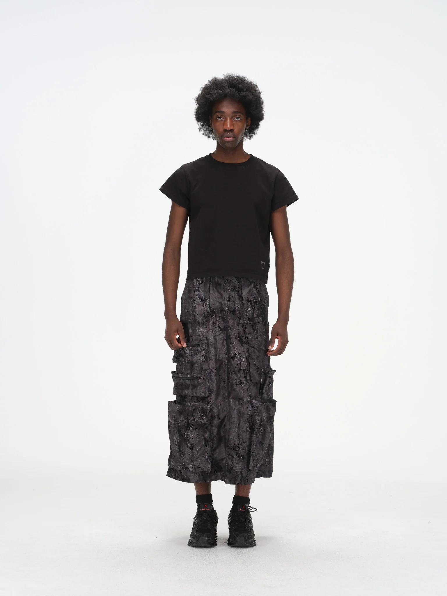 Sumi Zip Split Cargo Skirt - Blue Black - Image 6