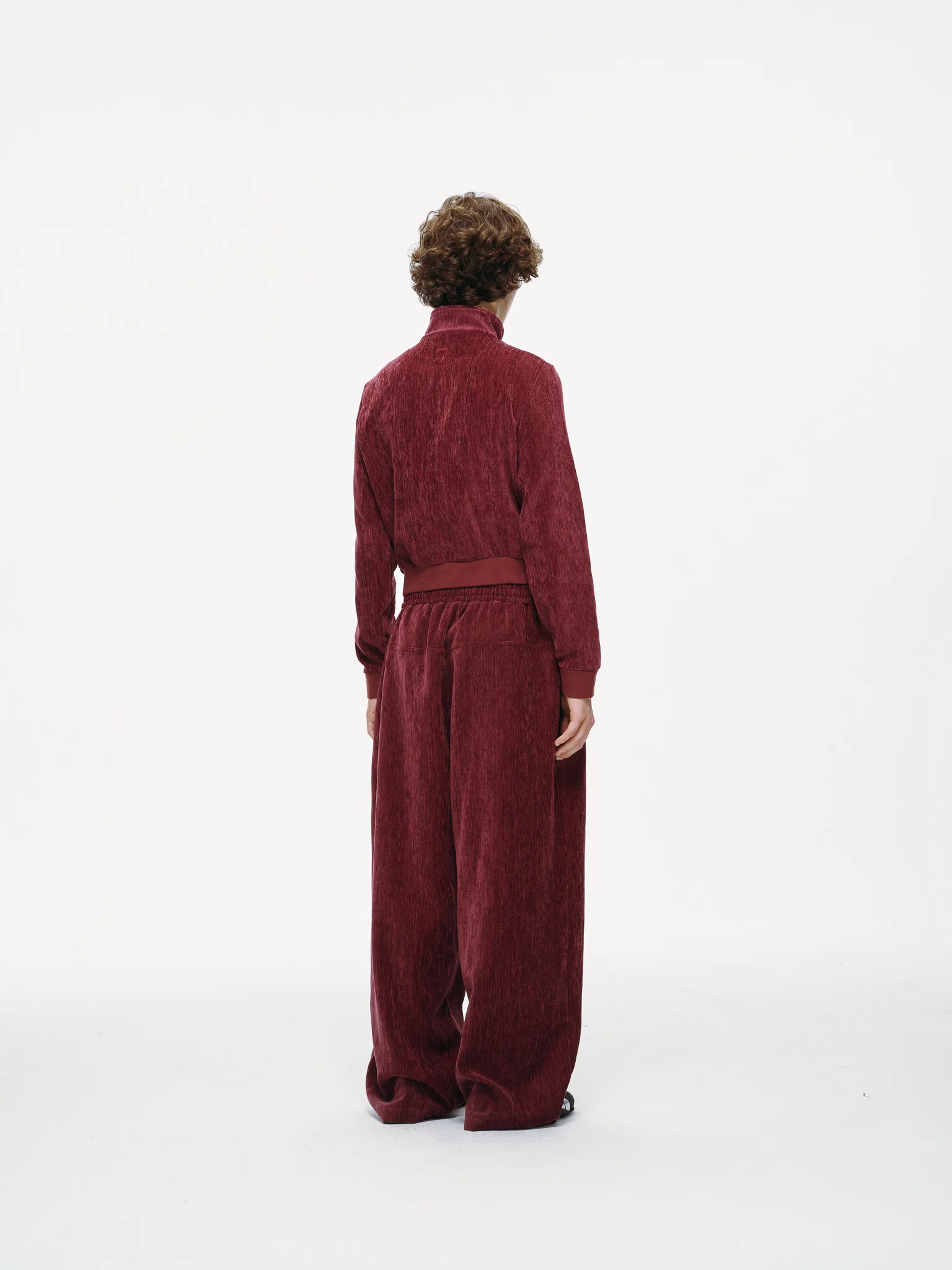 Velour Tracksuit Pants – Deep Rouge - Image 8