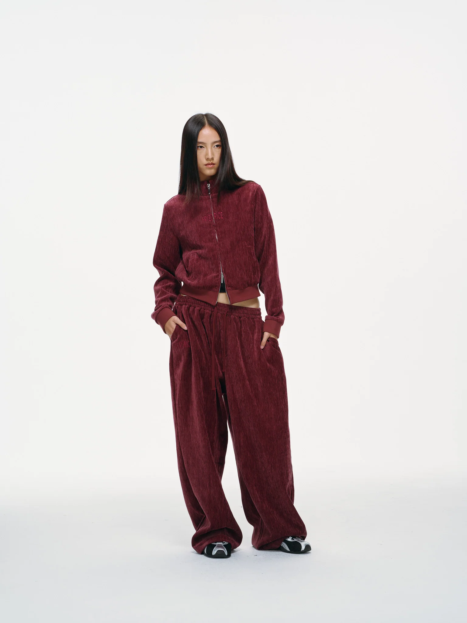 Velour Tracksuit Top – Deep Rouge - Image 20
