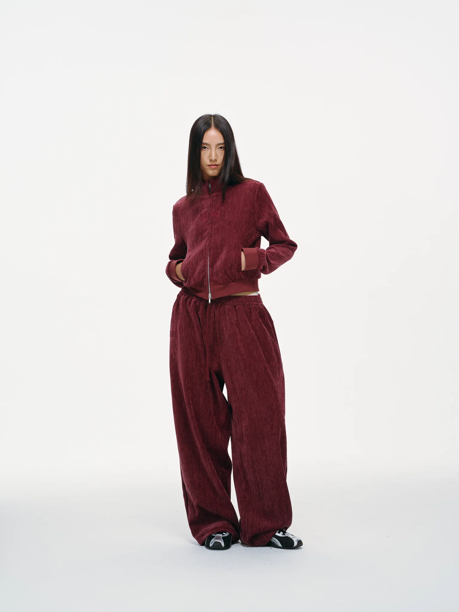 Velour Tracksuit Top – Deep Rouge - Image 5