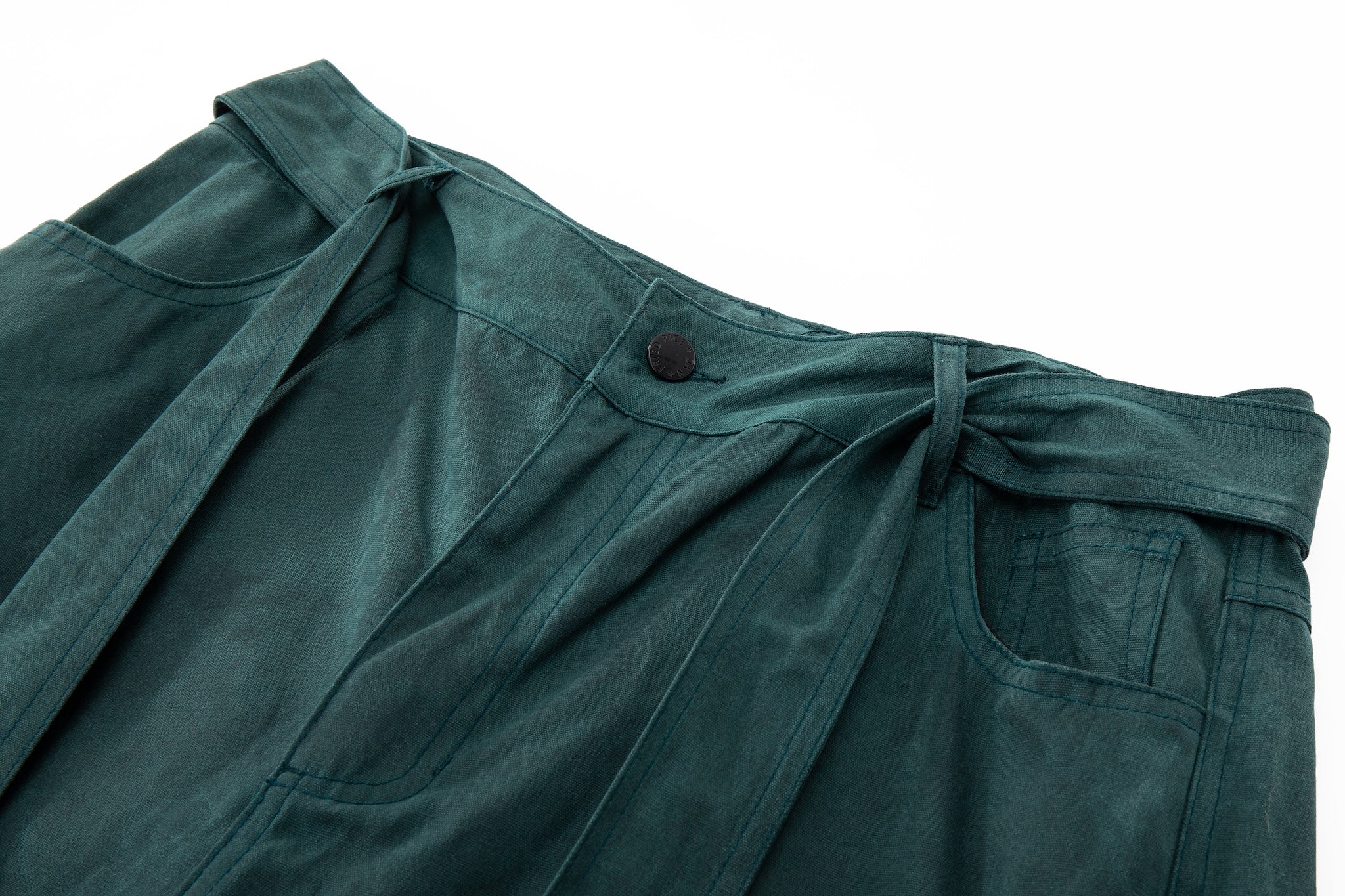 Waxed Wide Leg Pants - Jade Green, Light Wax - Image 16