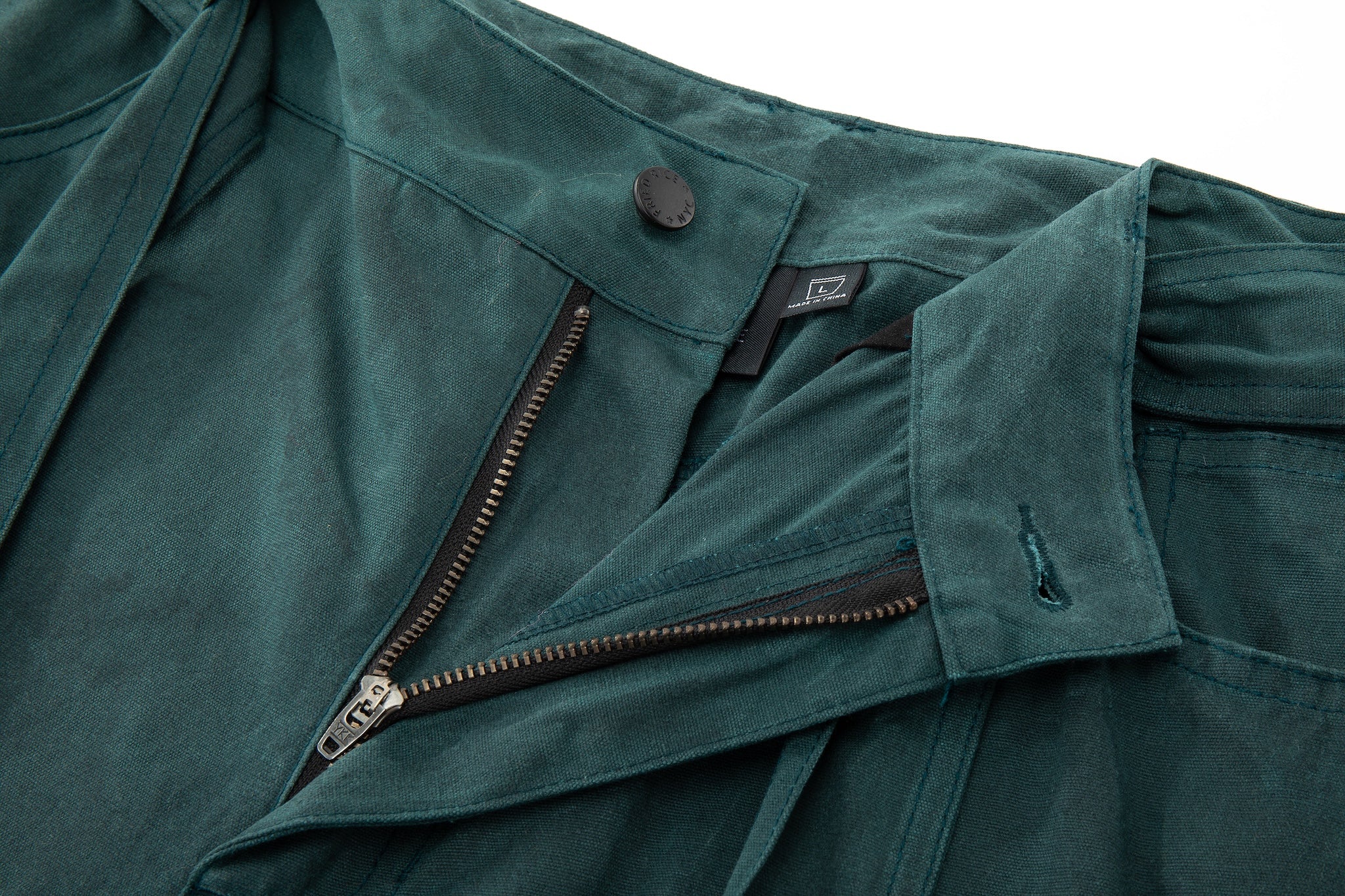 Waxed Wide Leg Pants - Jade Green, Light Wax - Image 19