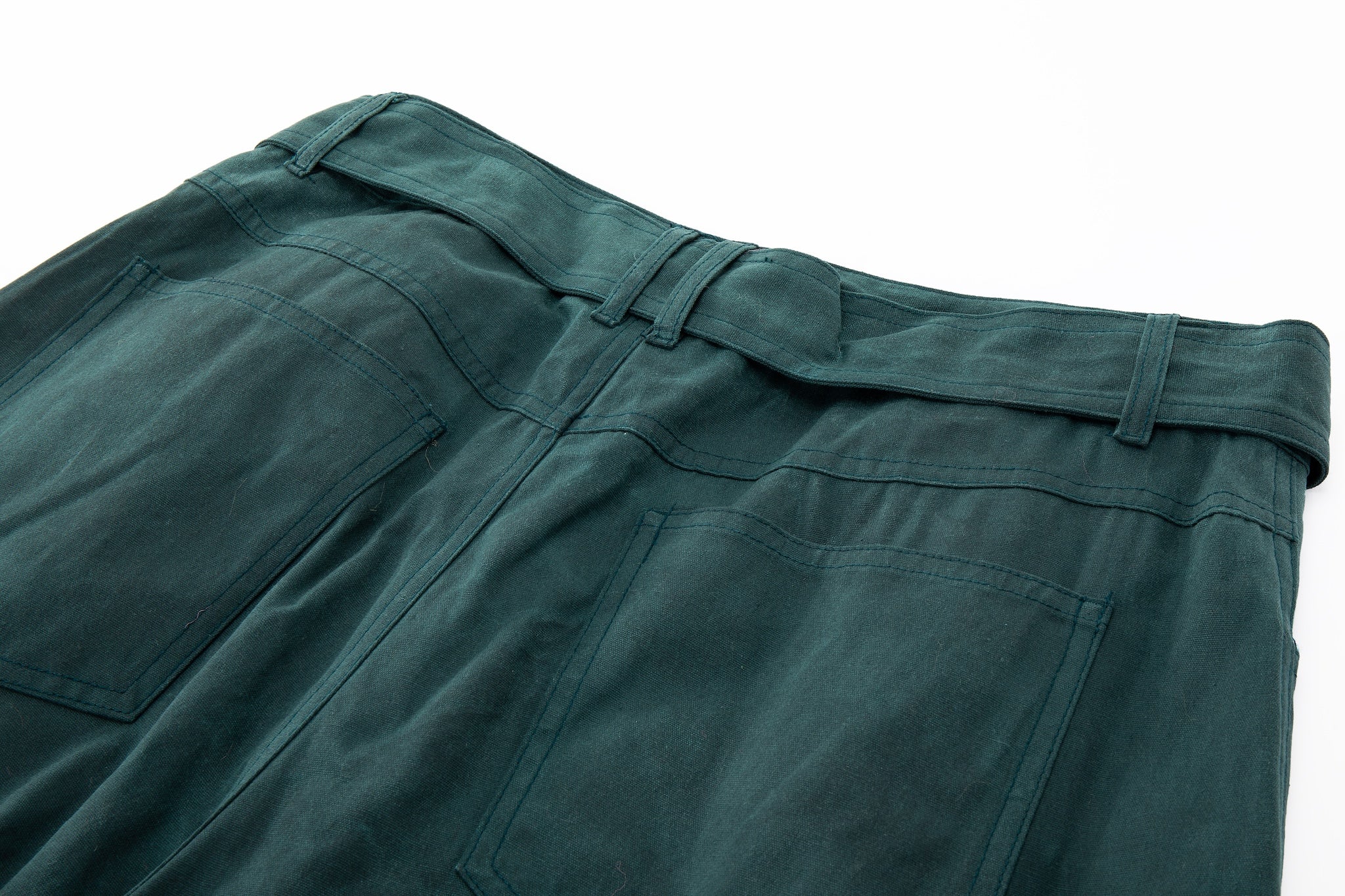 Waxed Wide Leg Pants - Jade Green, Light Wax - Image 20