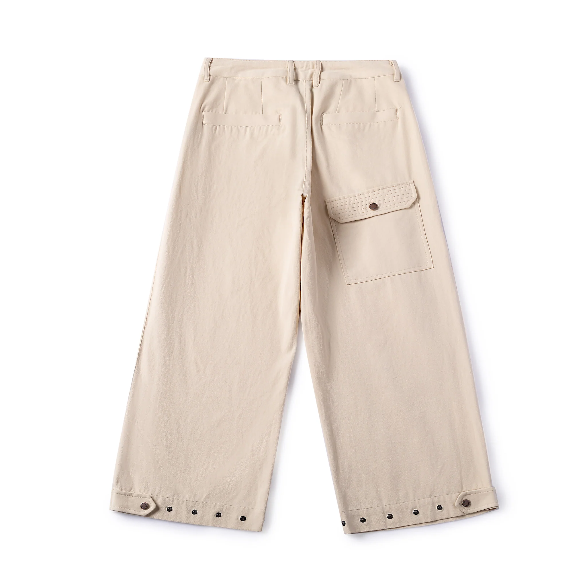 Sashiko Wide Leg Pants - Cream - Image 9