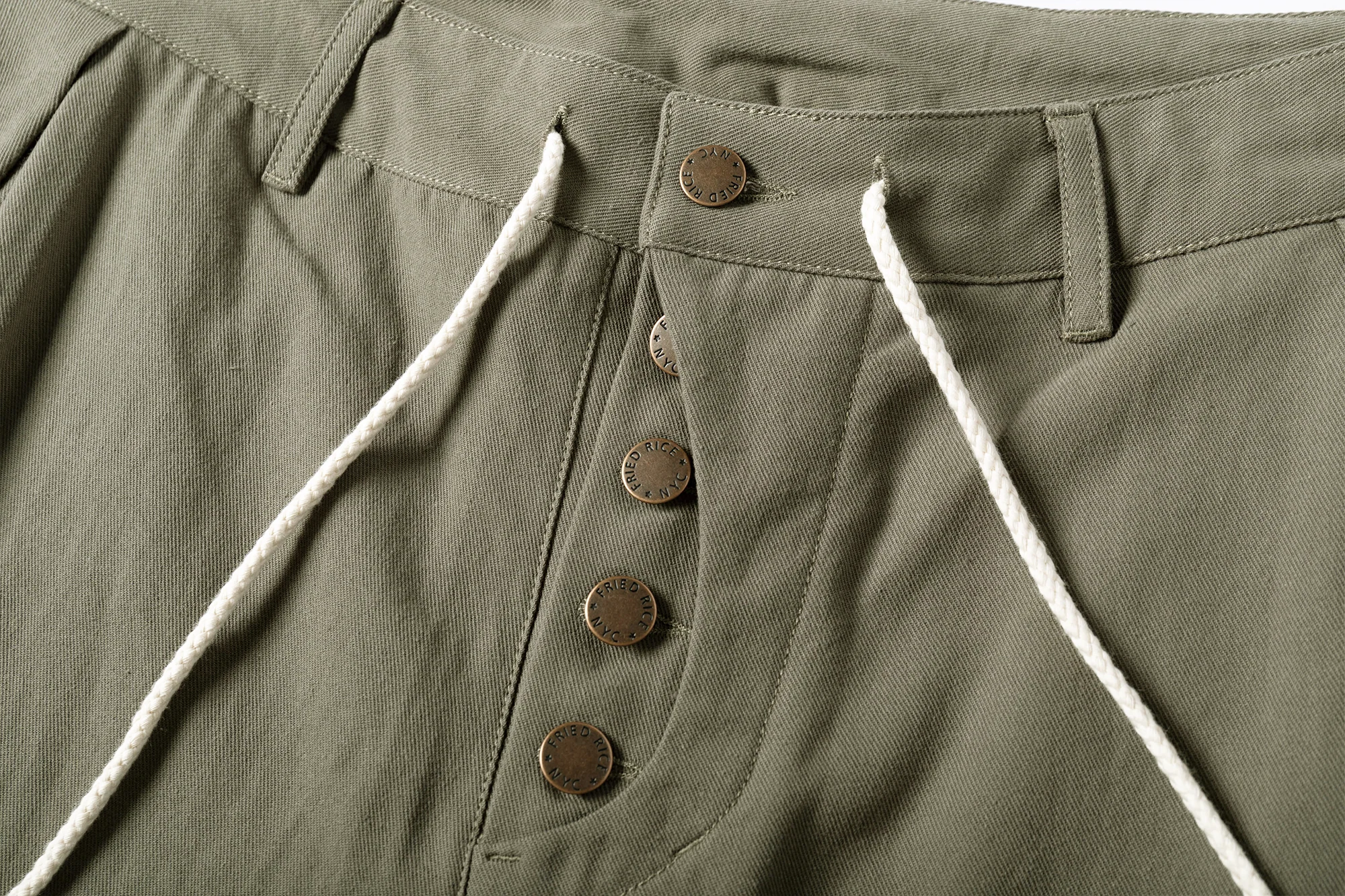 Sashiko Wide Leg Pants - Olive - Image 10