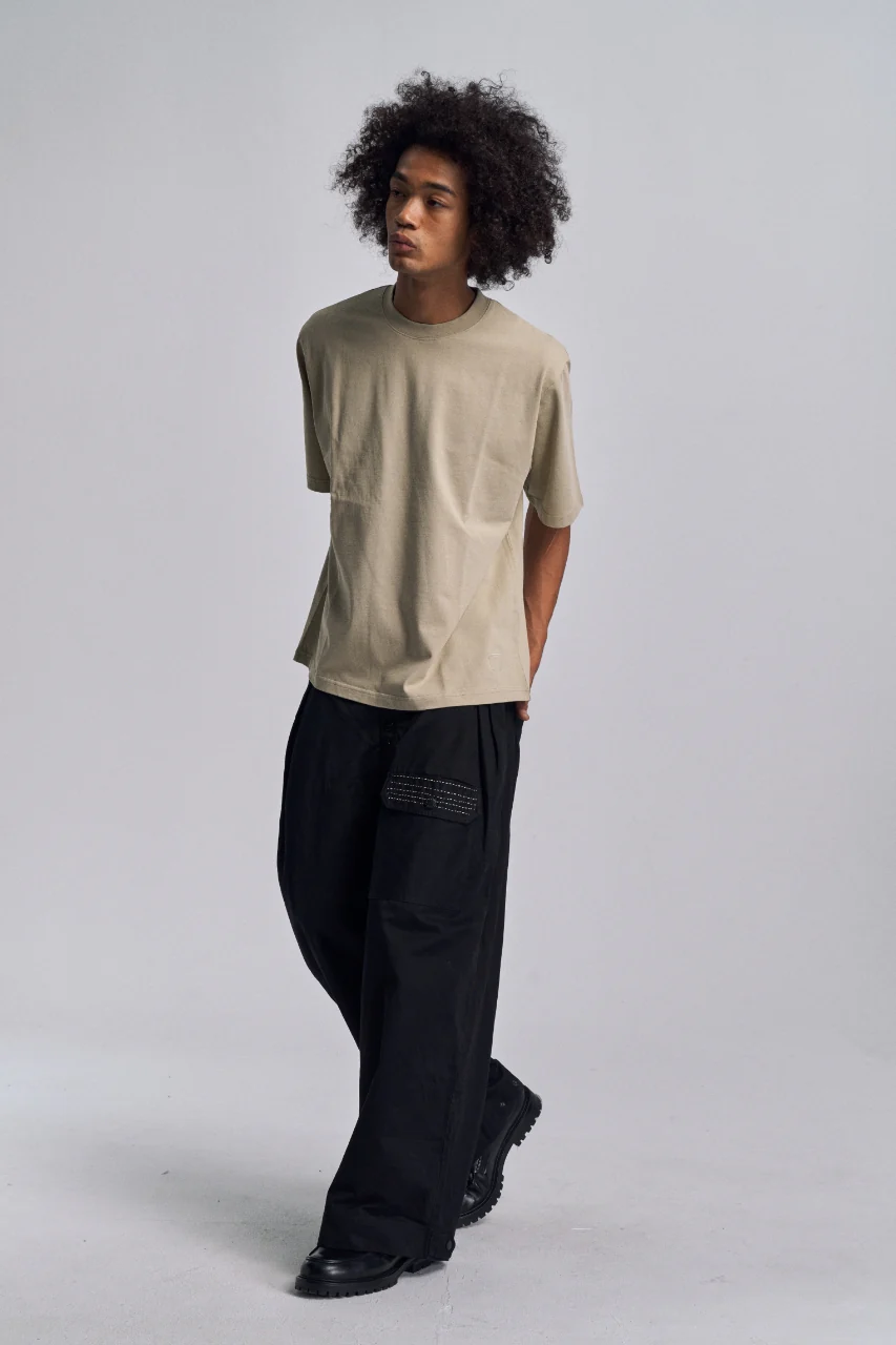 Sashiko Wide Leg Pants - Black - Image 11