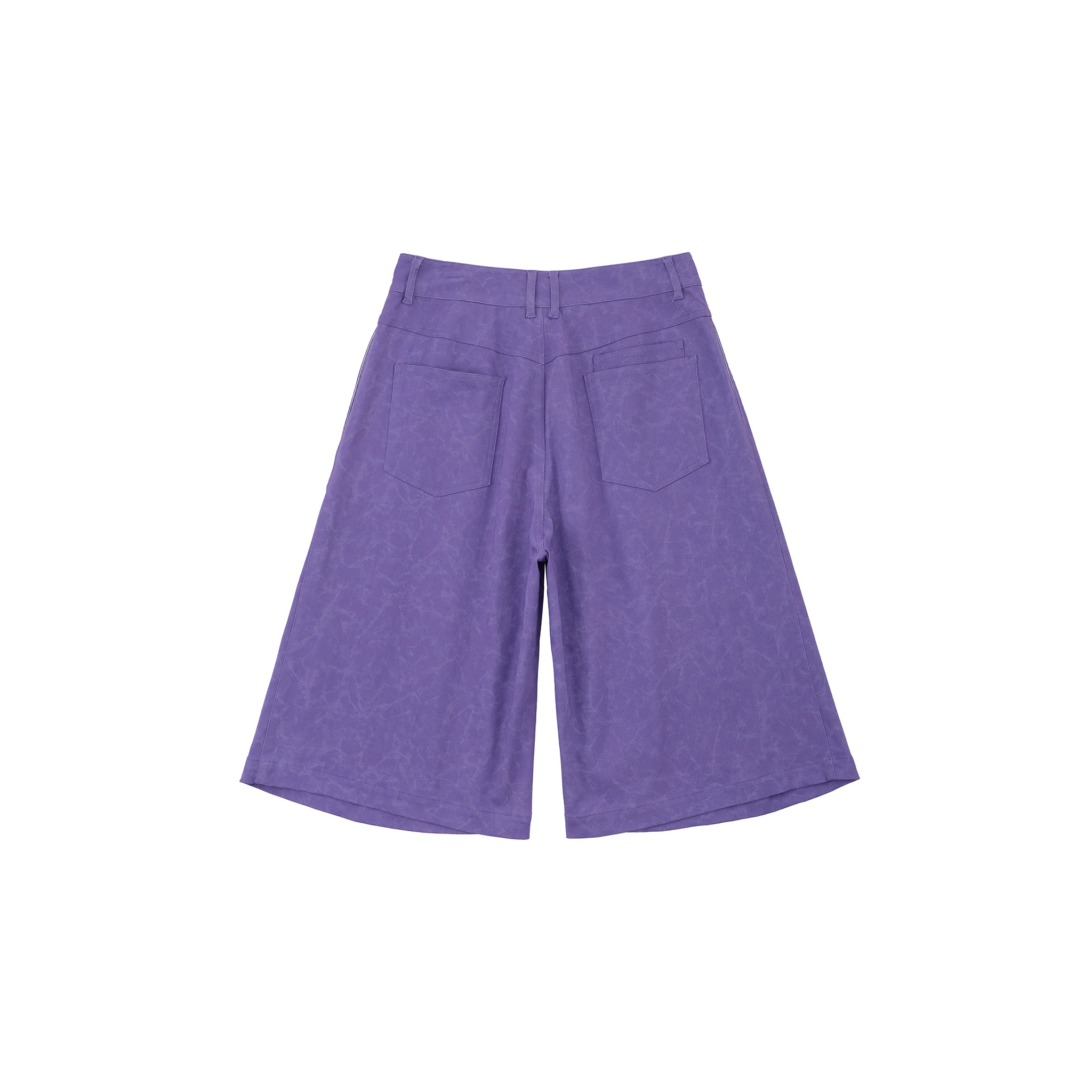 Wide-Leg Pleated Shorts - Purple - Image 13