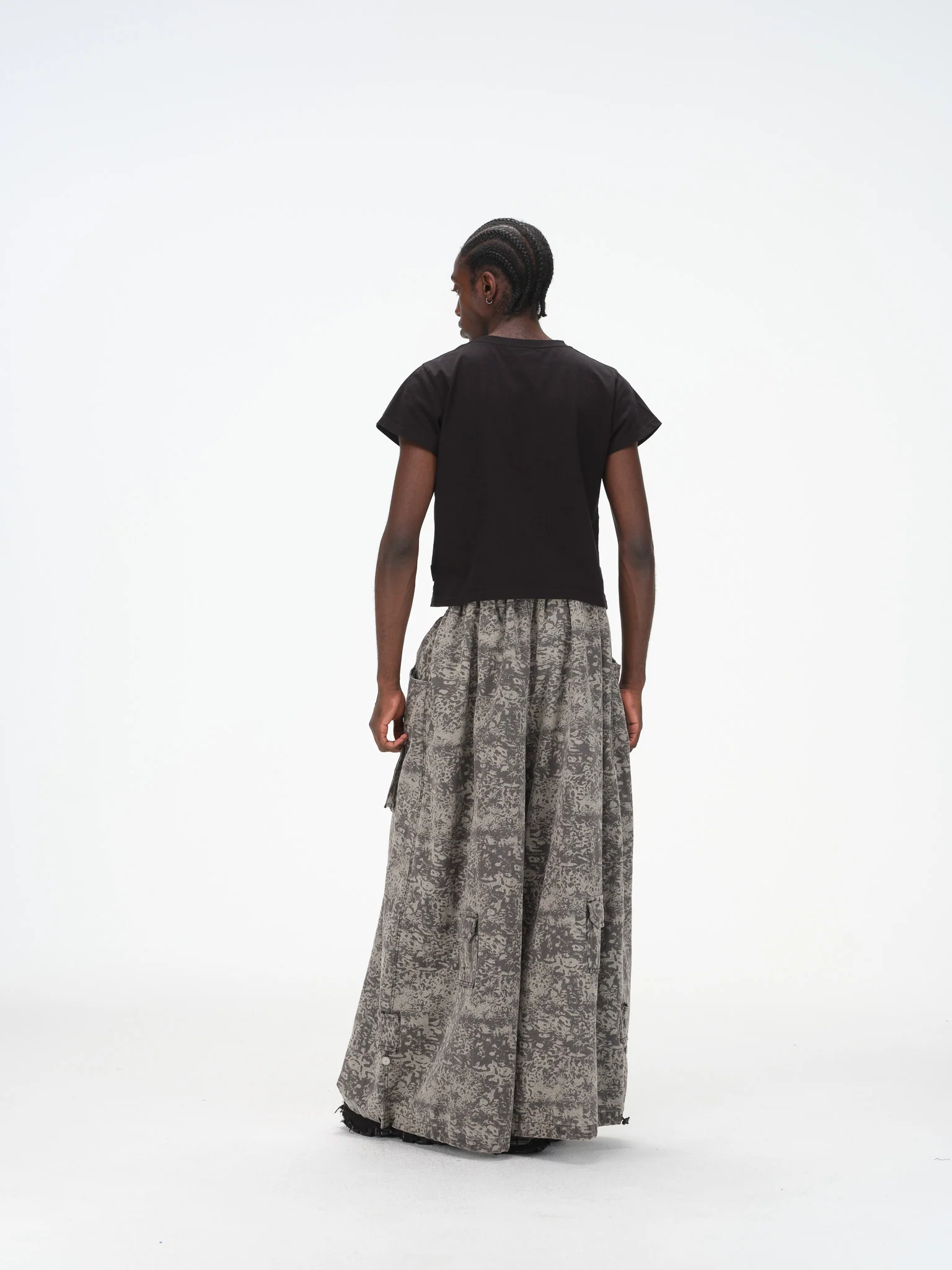 Wide Leg Yemi Pants - Stone Grey Abstract - Image 10